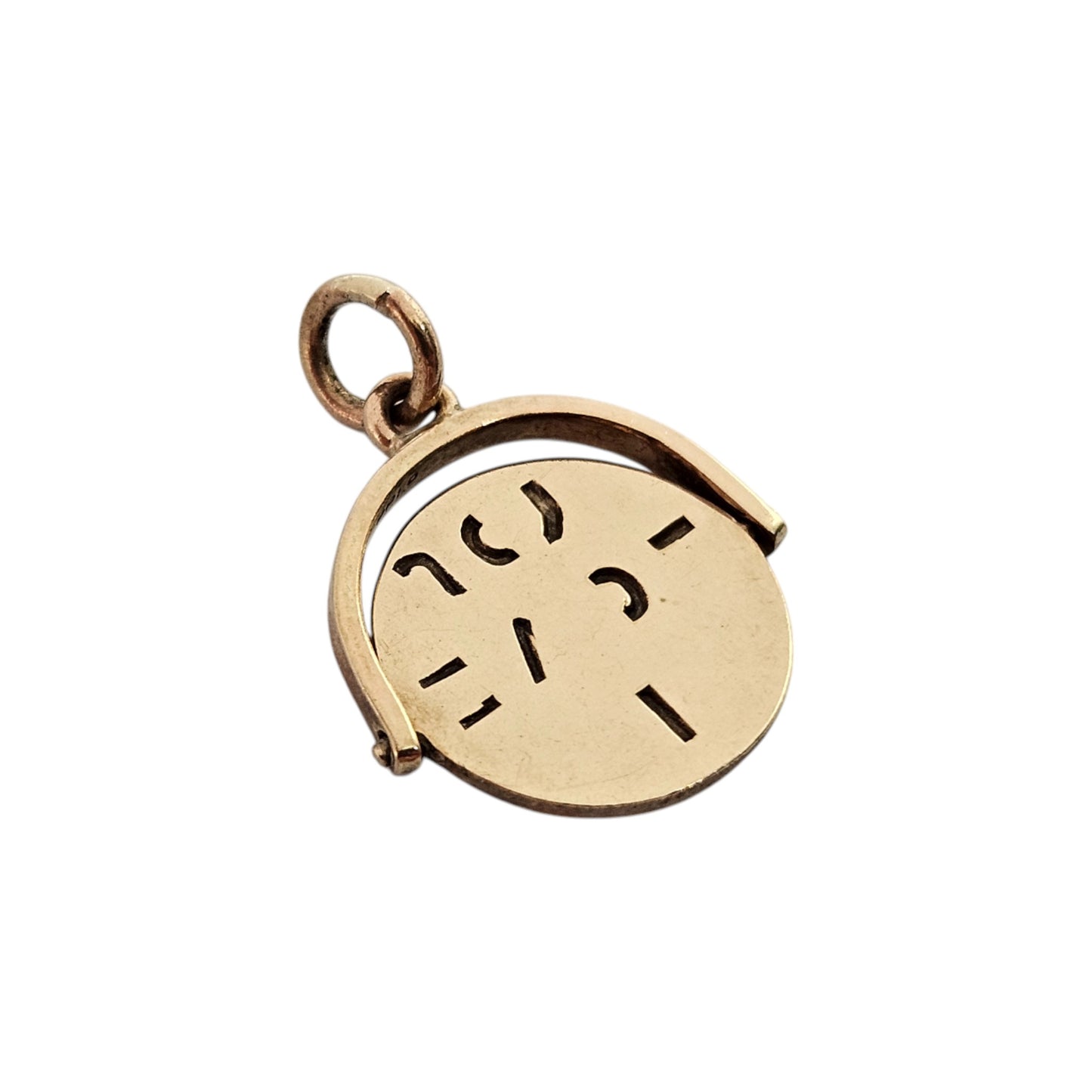 9ct 375 Yellow Gold "I Love You" Spinner Charm 1966 L 1.4 cm 1.5 g.