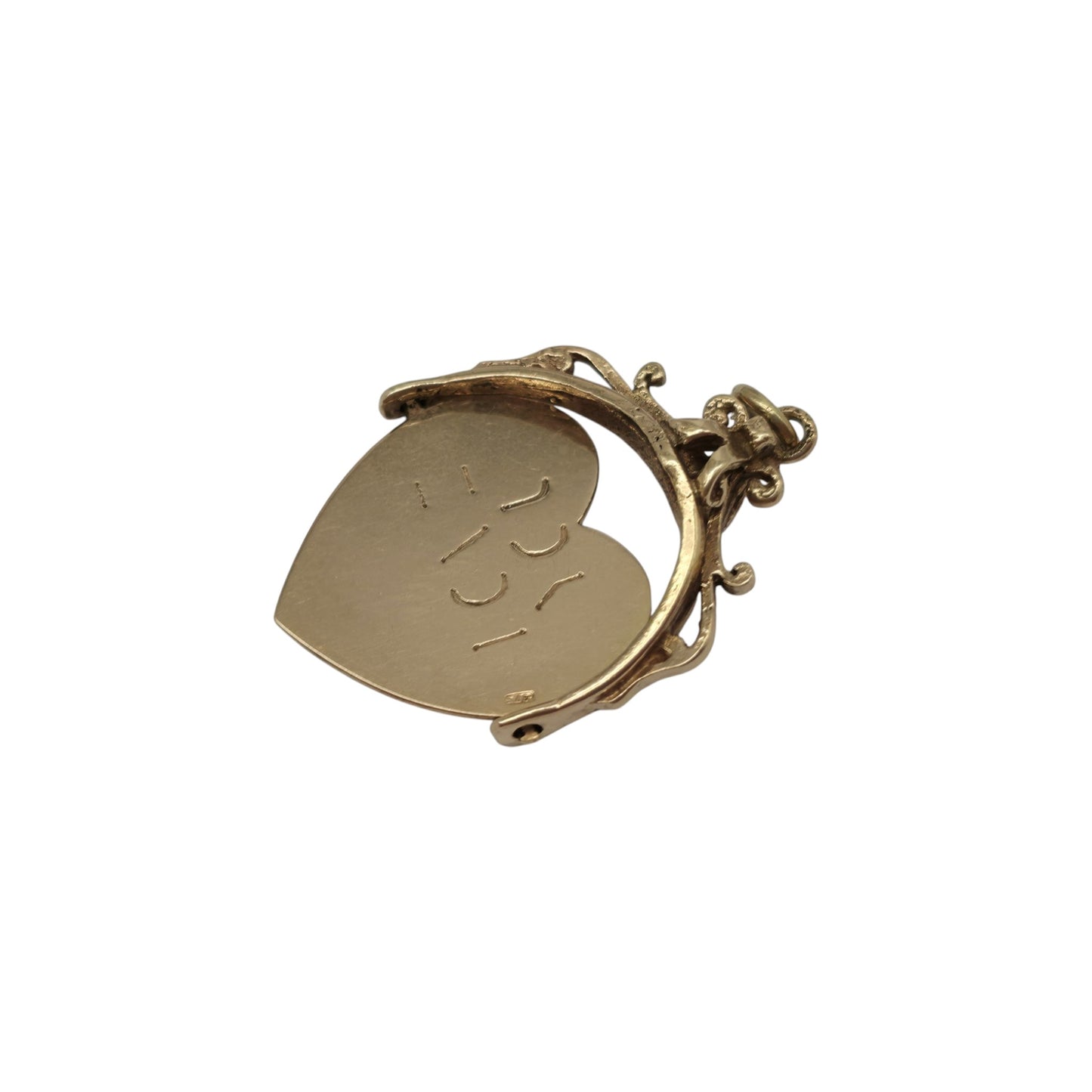 9ct 375 Yellow Gold "I Love You" Spinner Charm 1973 L 2.5 cm 2.9 g.