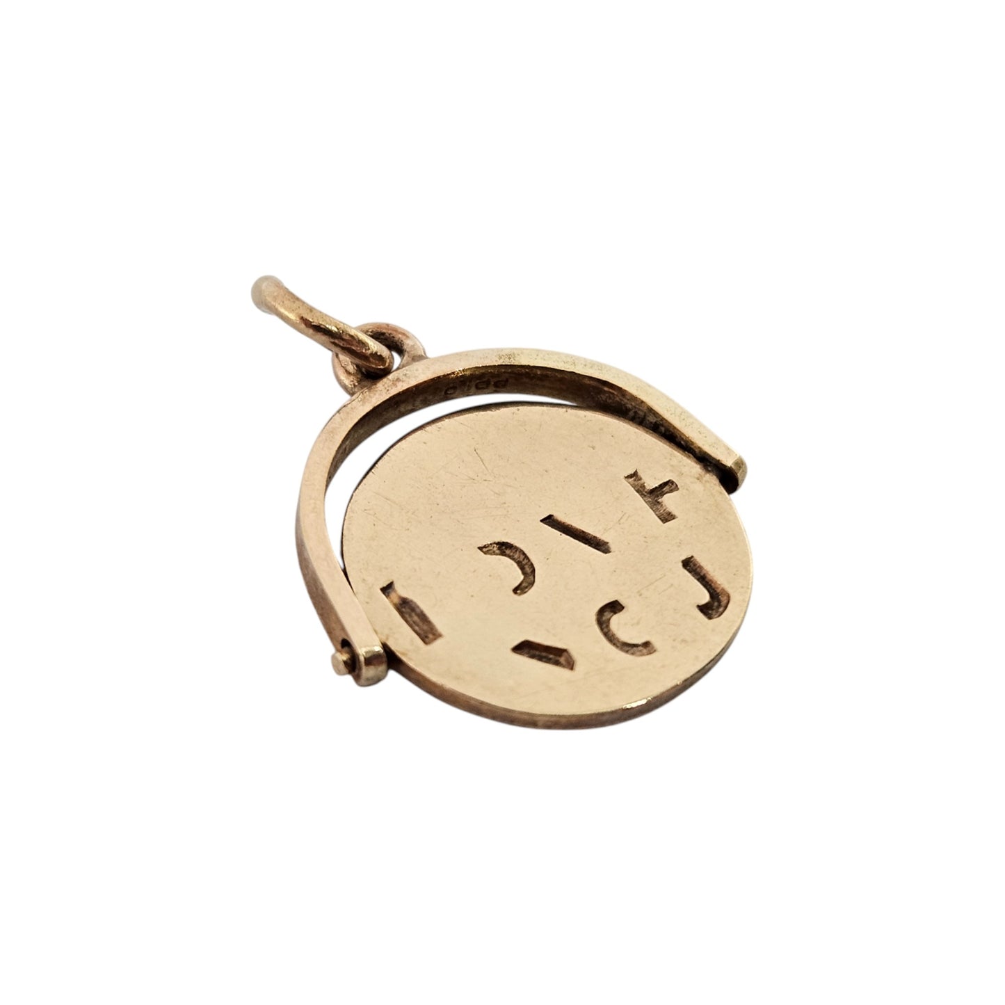 9ct 375 Yellow Gold "I Love You" Spinner Charm 1966 L 1.4 cm 1.5 g.