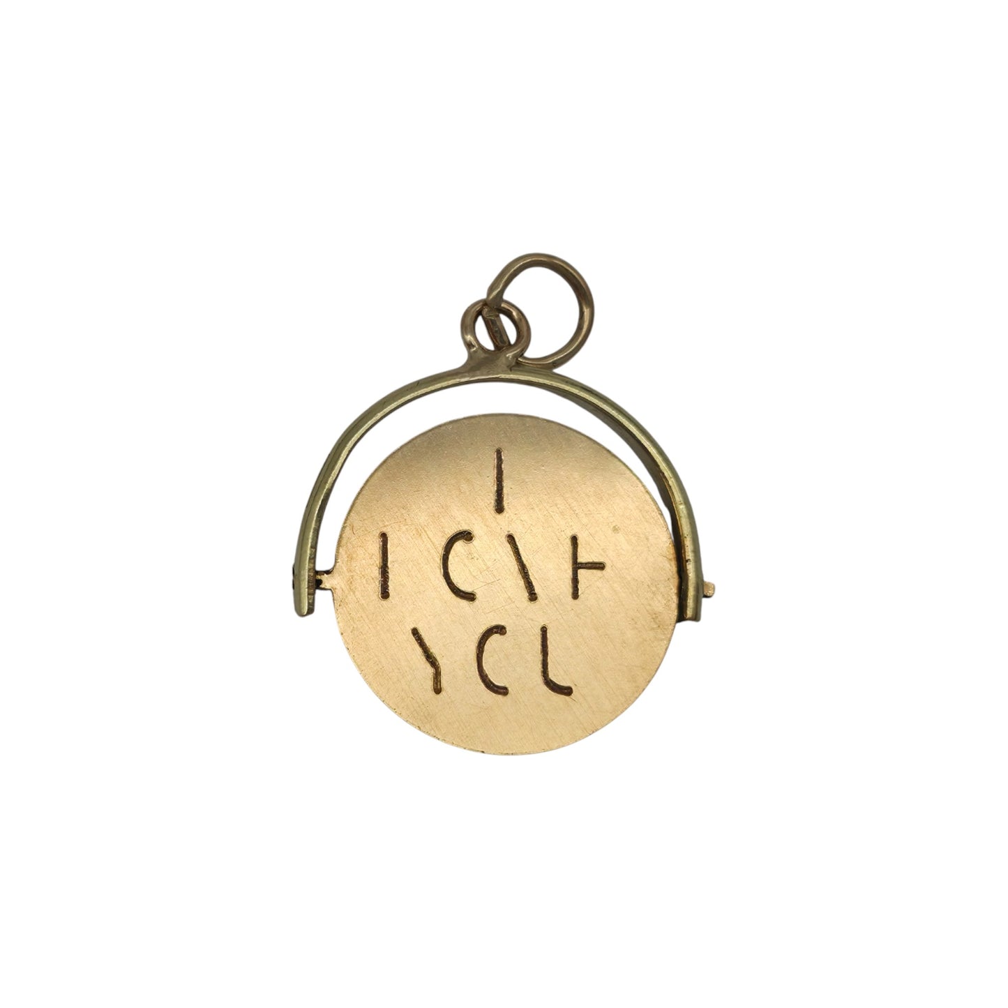 9ct 375 Yellow Gold "I Love You" Spinner Charm c.1960's L 1.5 cm 0.9 g.