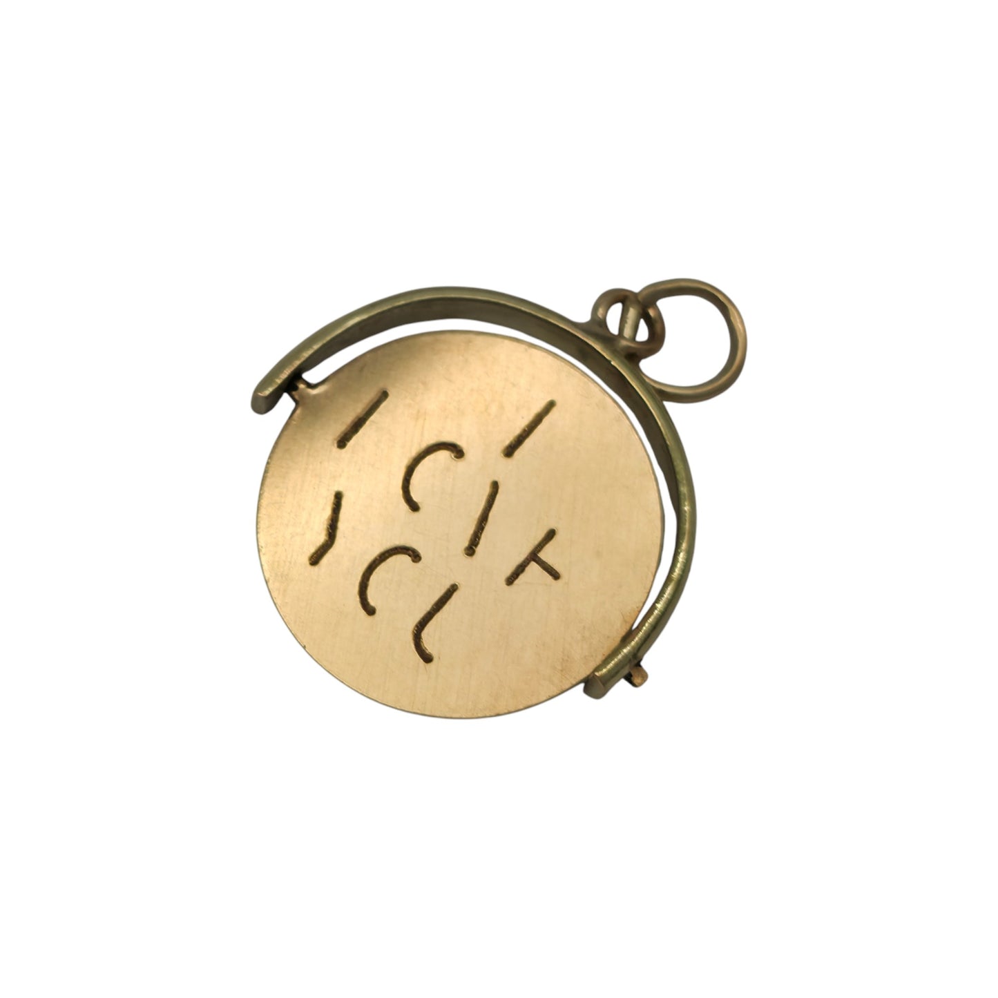 9ct 375 Yellow Gold "I Love You" Spinner Charm c.1960's L 1.5 cm 0.9 g.