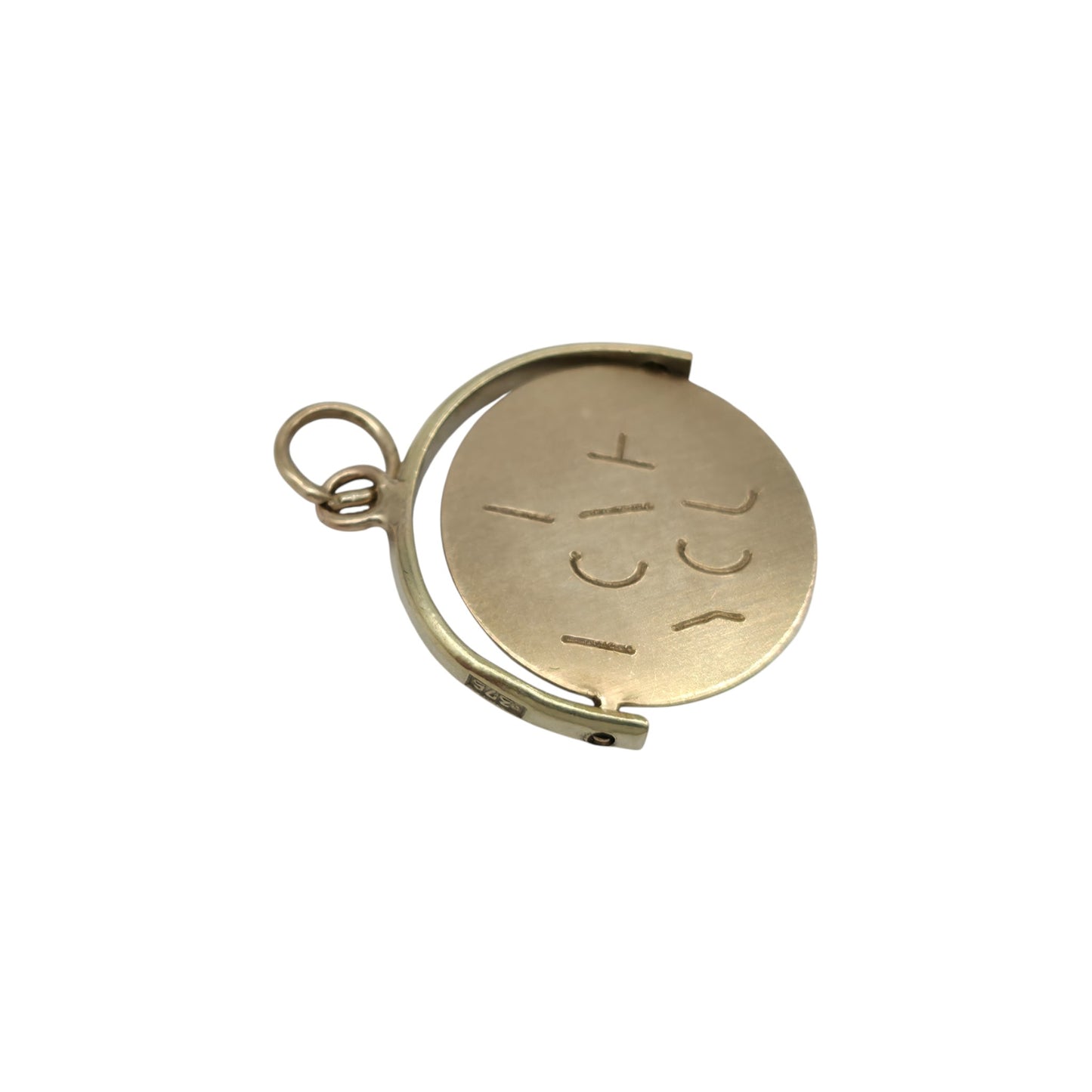9ct 375 Yellow Gold "I Love You" Spinner Charm c.1960's L 1.5 cm 0.9 g.