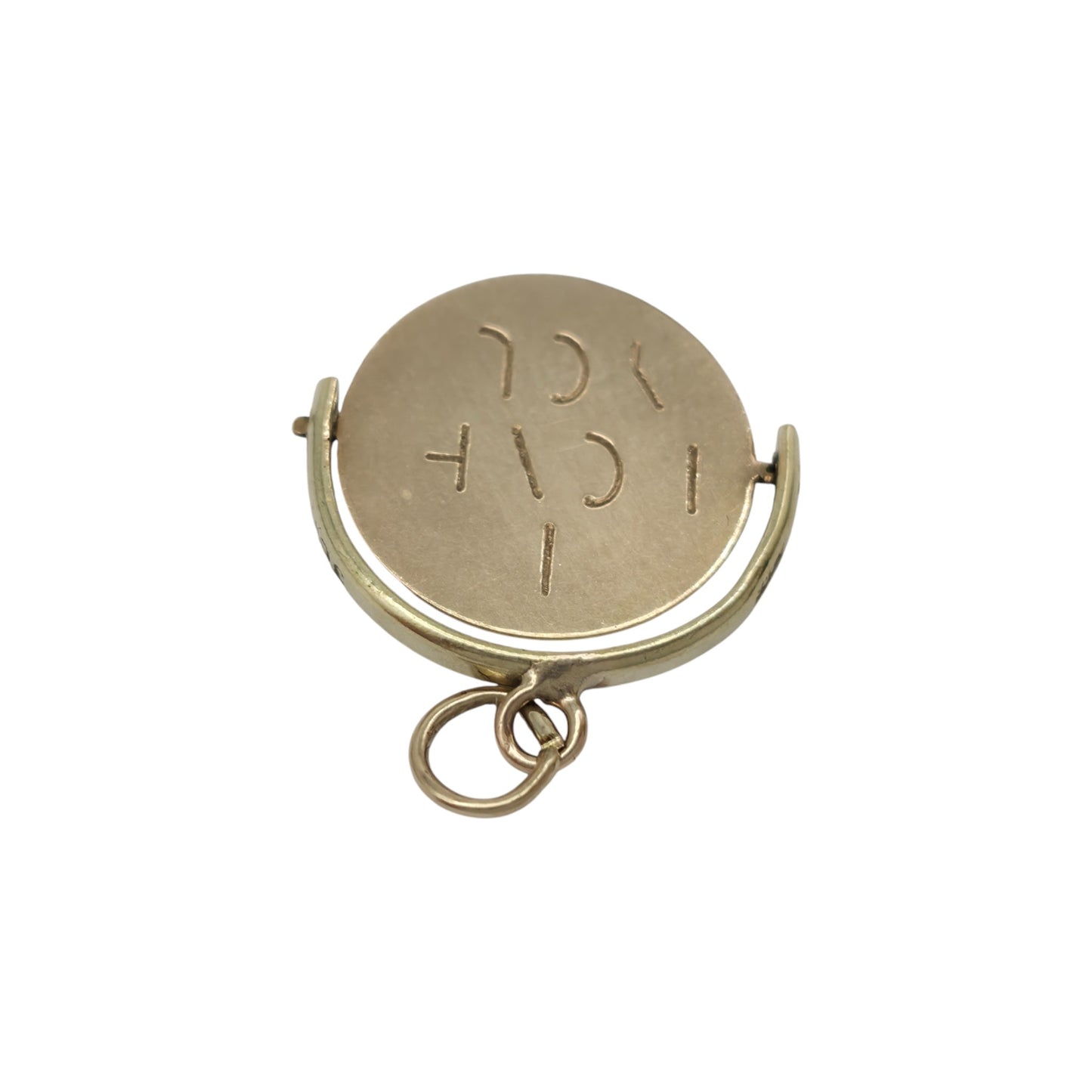 9ct 375 Yellow Gold "I Love You" Spinner Charm c.1960's L 1.5 cm 0.9 g.