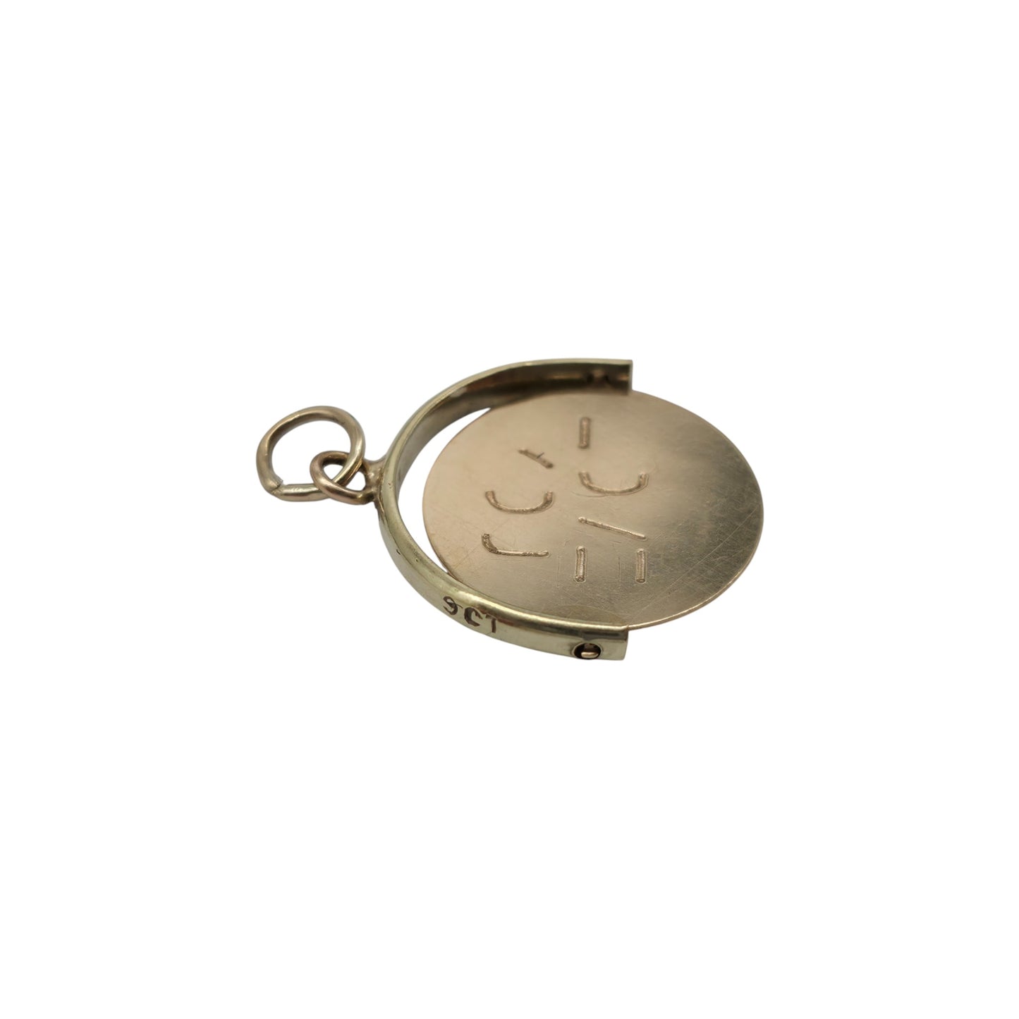 9ct 375 Yellow Gold "I Love You" Spinner Charm c.1960's L 1.5 cm 0.9 g.