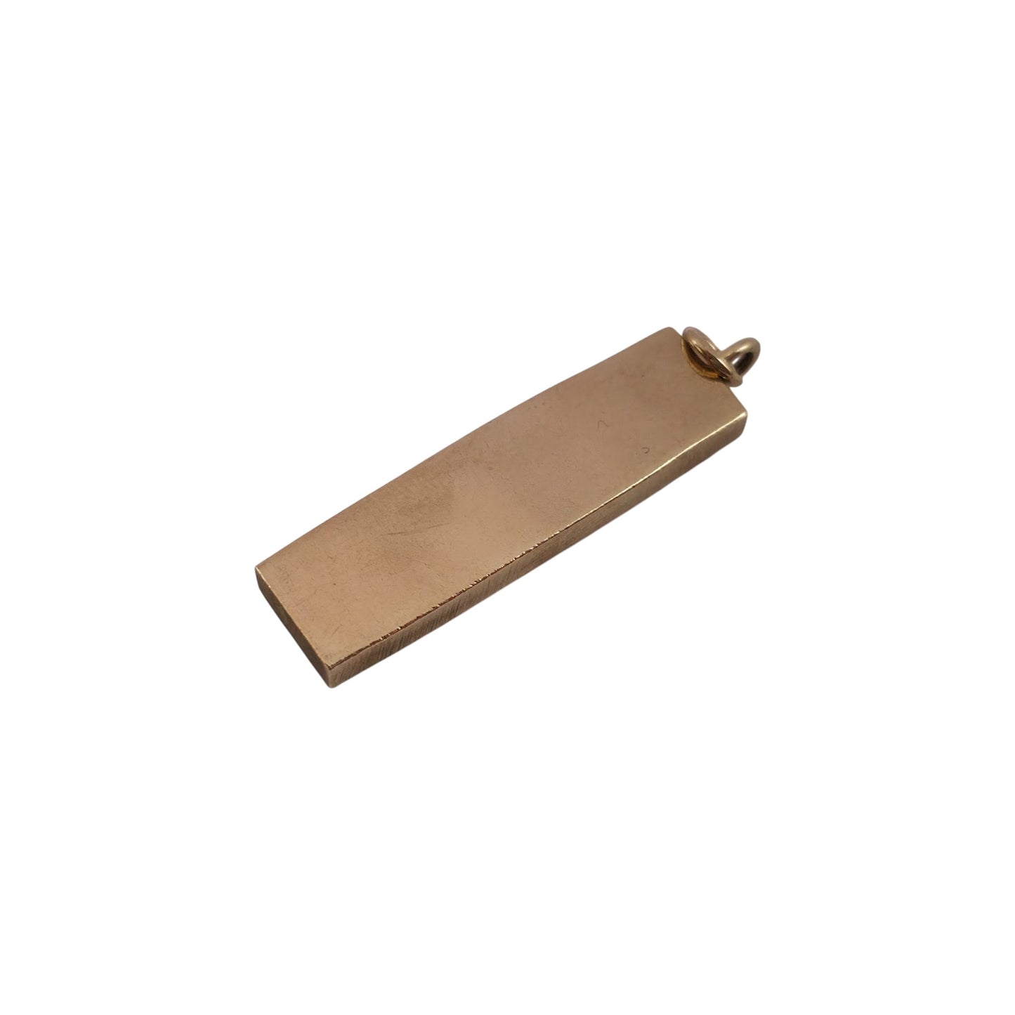 9ct 375 Yellow Gold Ingot Charm 1977 L 2.9 cm 7.9 g.