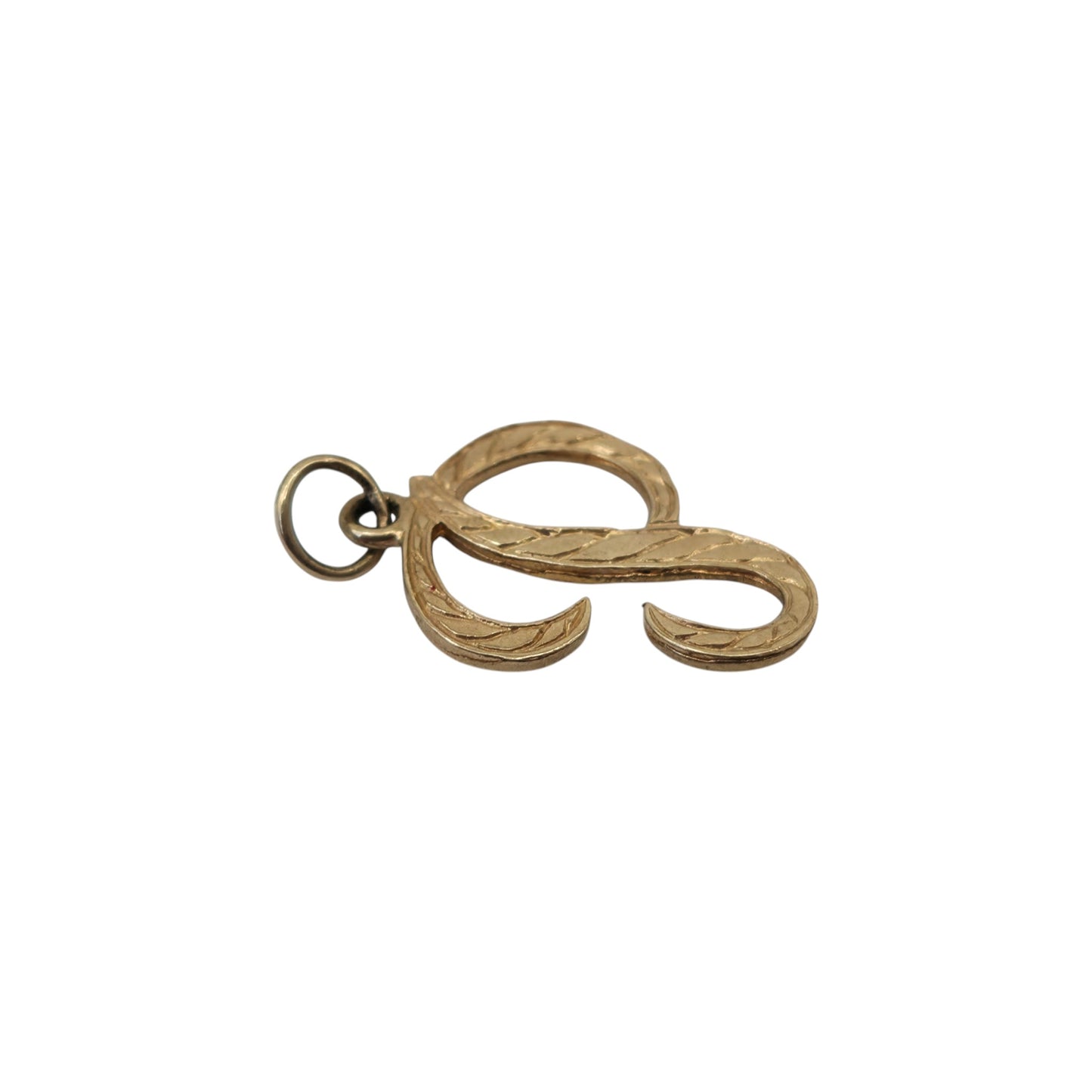 9ct 375 Yellow Gold Initial "P" Letter Charm 1972 L 1.5 cm 0.7 g.