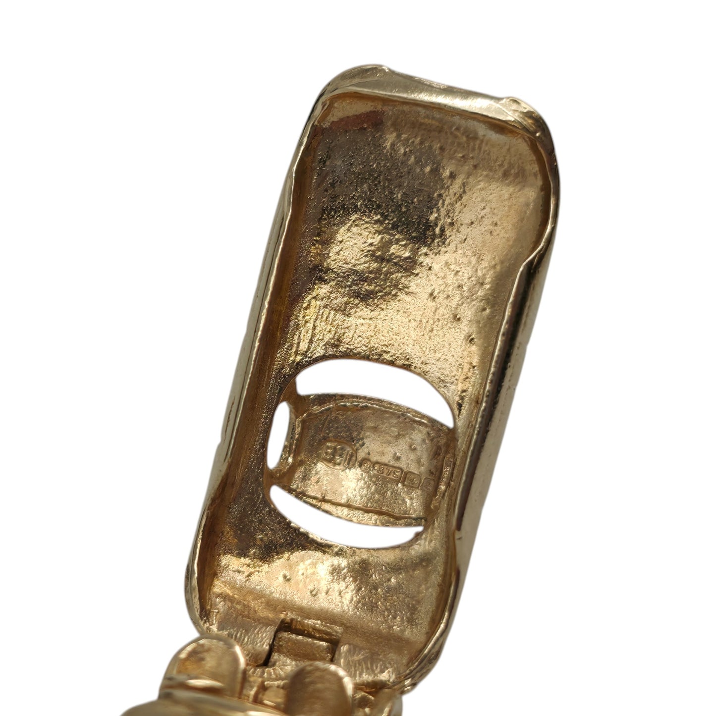 Heavy 9ct 375 Yellow Gold Jaguar E-Type Car Opening Charm 1965 L 2.7 cm 7.6 g.