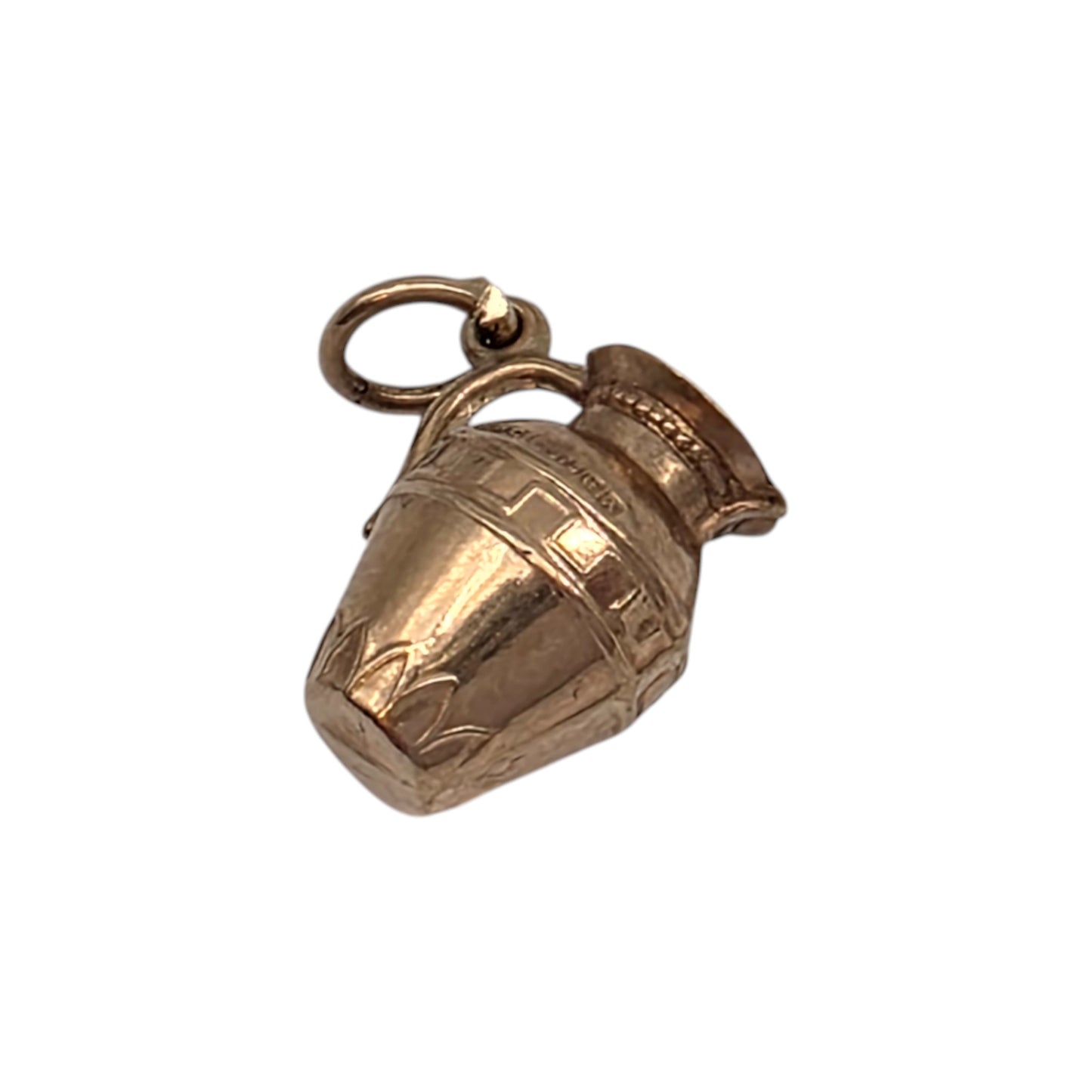 9ct 375 Yellow Gold Vase Charm 1972 L 1.3 cm 0.8 g.