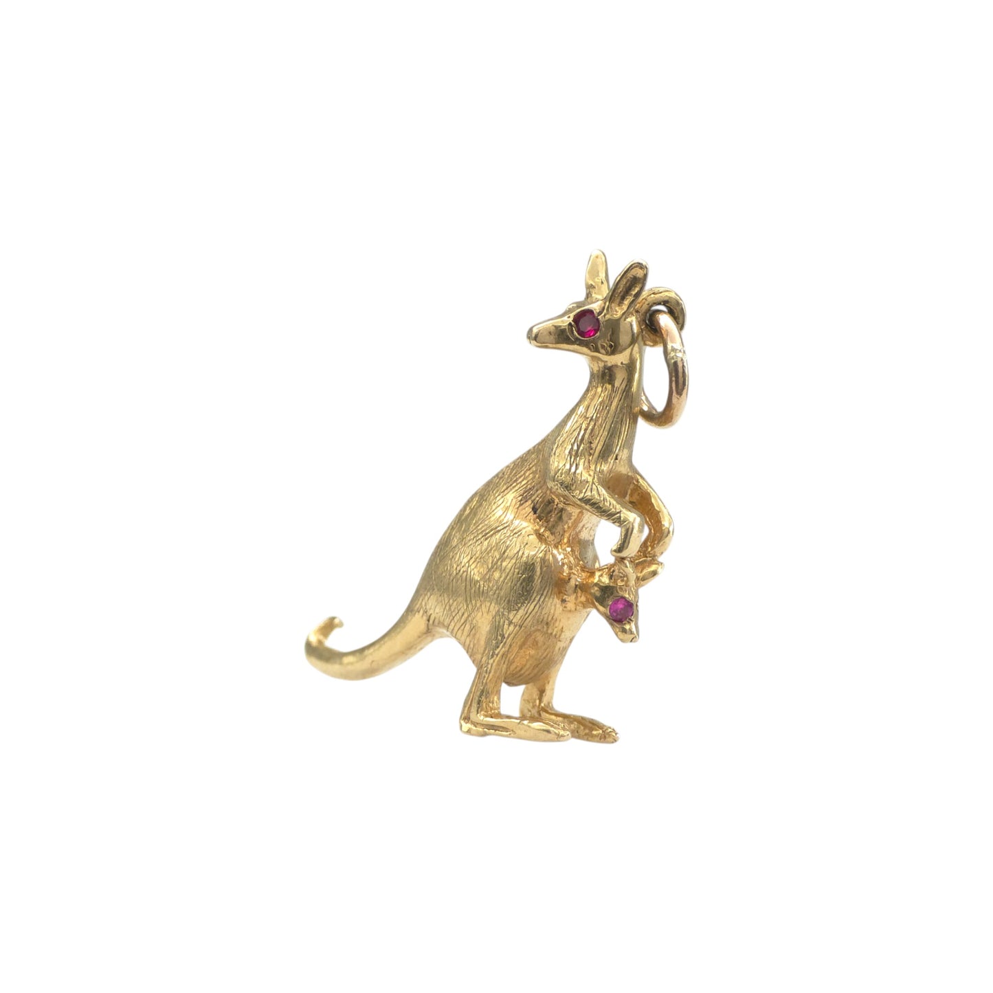 Georg Jensen 9ct 375 Yellow Gold Kangaroo & Joey Charm 1970 L 2.4 cm 4.5 g.