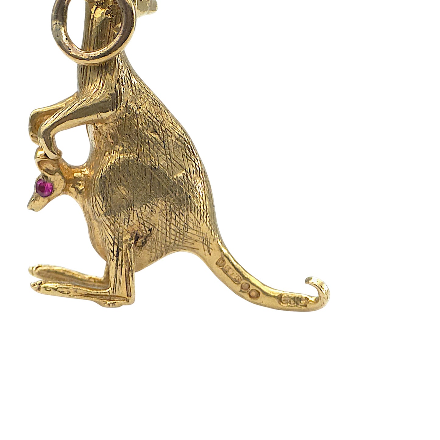 Georg Jensen 9ct 375 Yellow Gold Kangaroo & Joey Charm 1970 L 2.4 cm 4.5 g.
