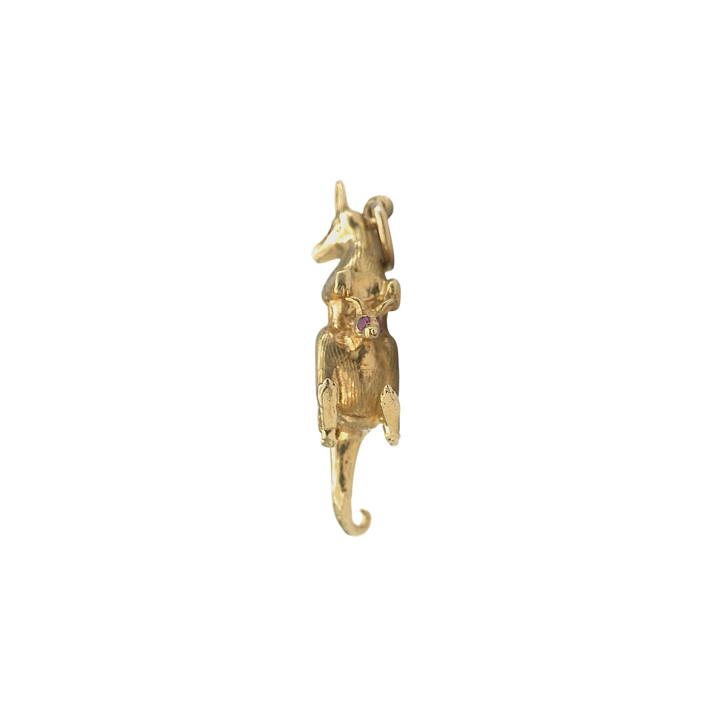 Georg Jensen 9ct 375 Yellow Gold Kangaroo & Joey Charm 1970 L 2.4 cm 4.5 g.