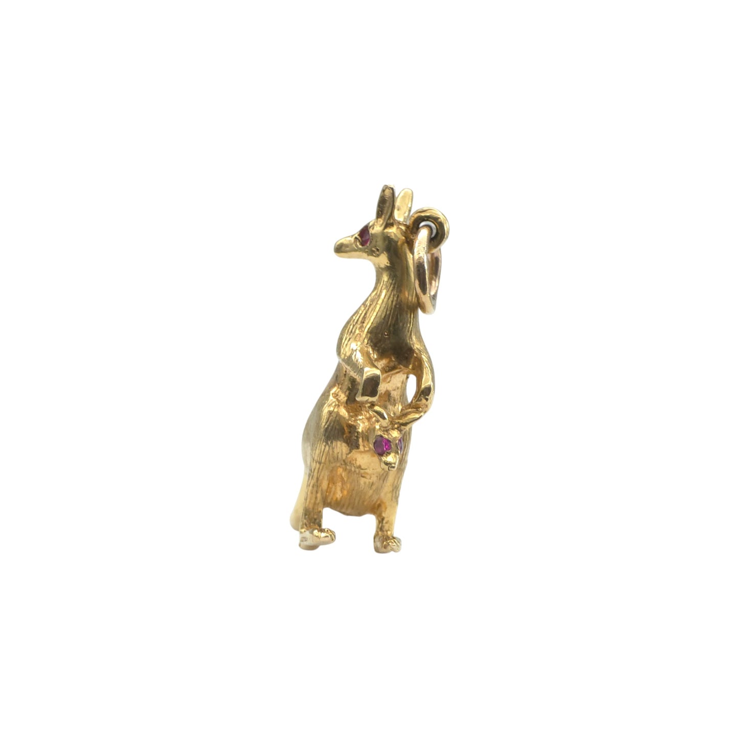 Georg Jensen 9ct 375 Yellow Gold Kangaroo & Joey Charm 1970 L 2.4 cm 4.5 g.