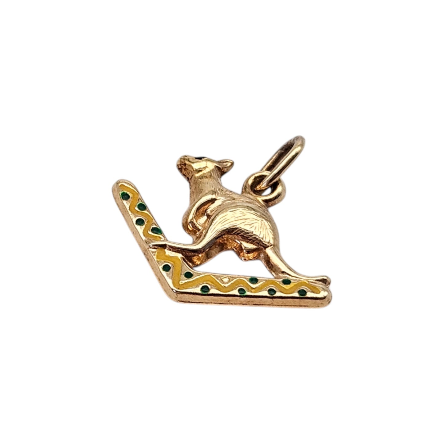 9ct Yellow Gold Kangaroo Charm L 1.8 cm 0.8 g.