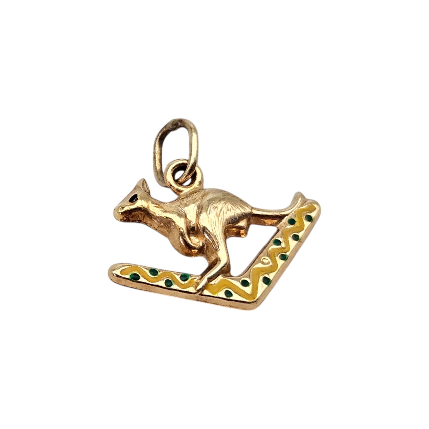 9ct Yellow Gold Kangaroo Charm L 1.8 cm 0.8 g.