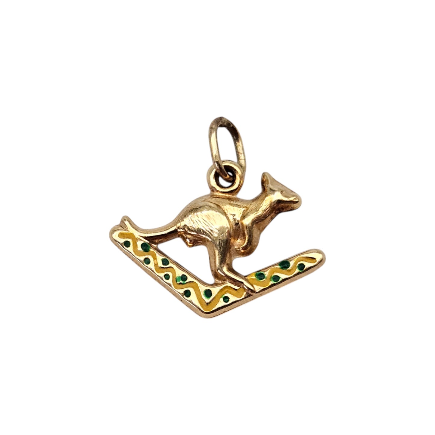 9ct Yellow Gold Kangaroo Charm L 1.8 cm 0.8 g.