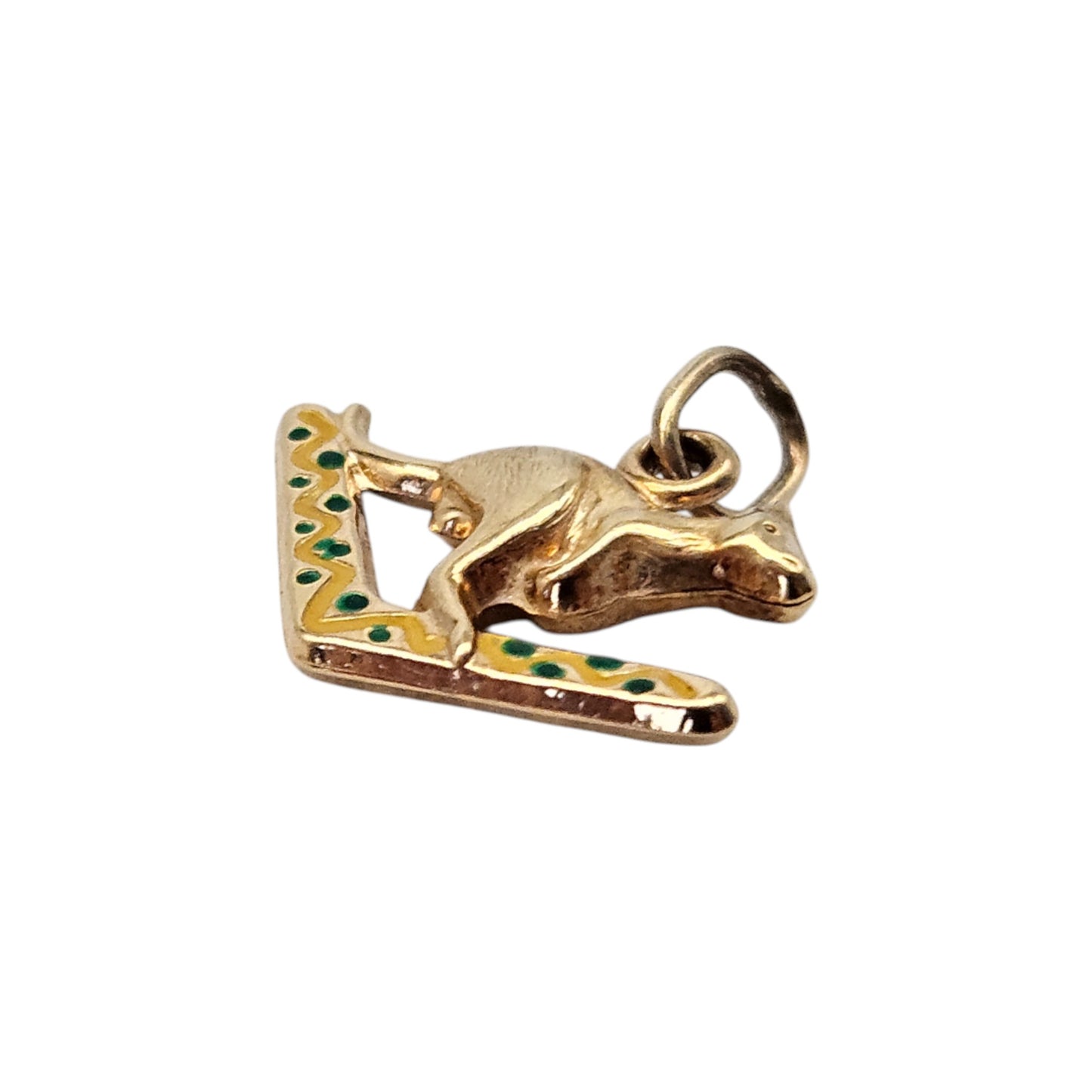 9ct Yellow Gold Kangaroo Charm L 1.8 cm 0.8 g.