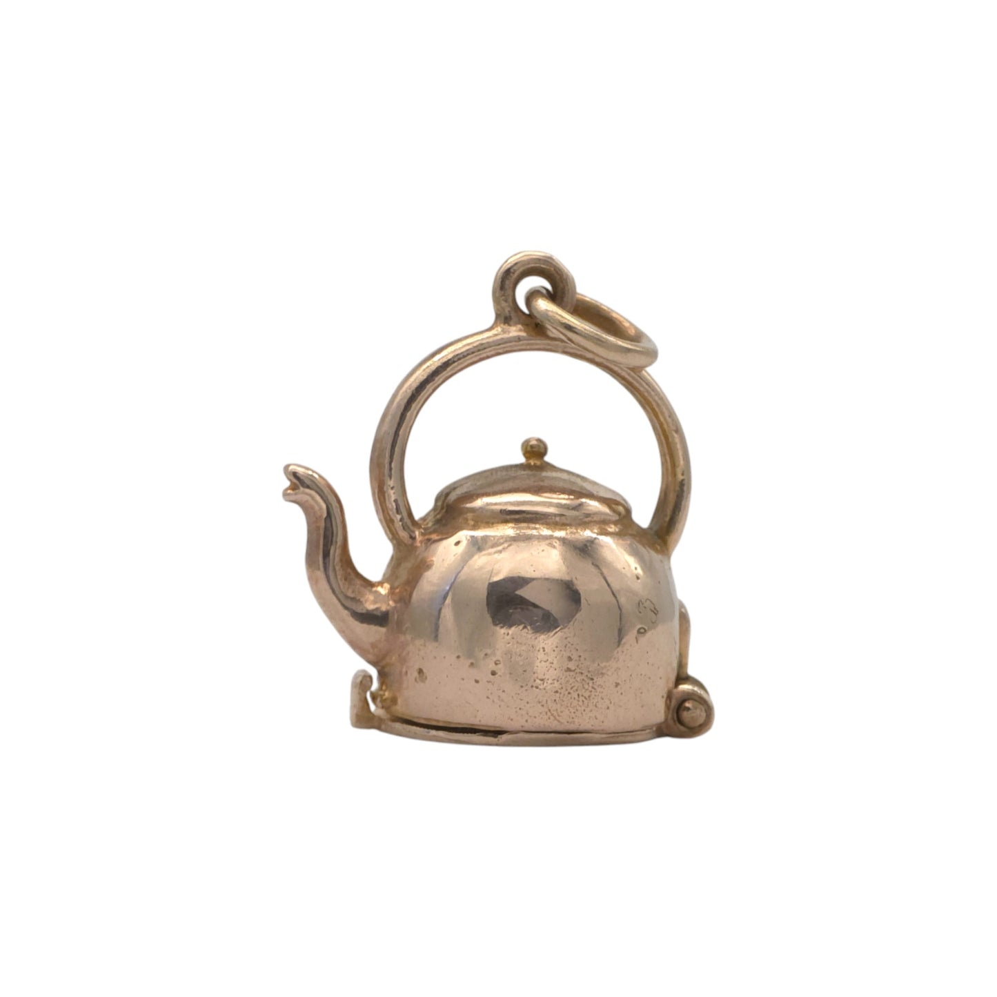9ct 375 Yellow Gold Man Inside Kettle Opening Charm 1971 L 1.4 cm 3.8 g.