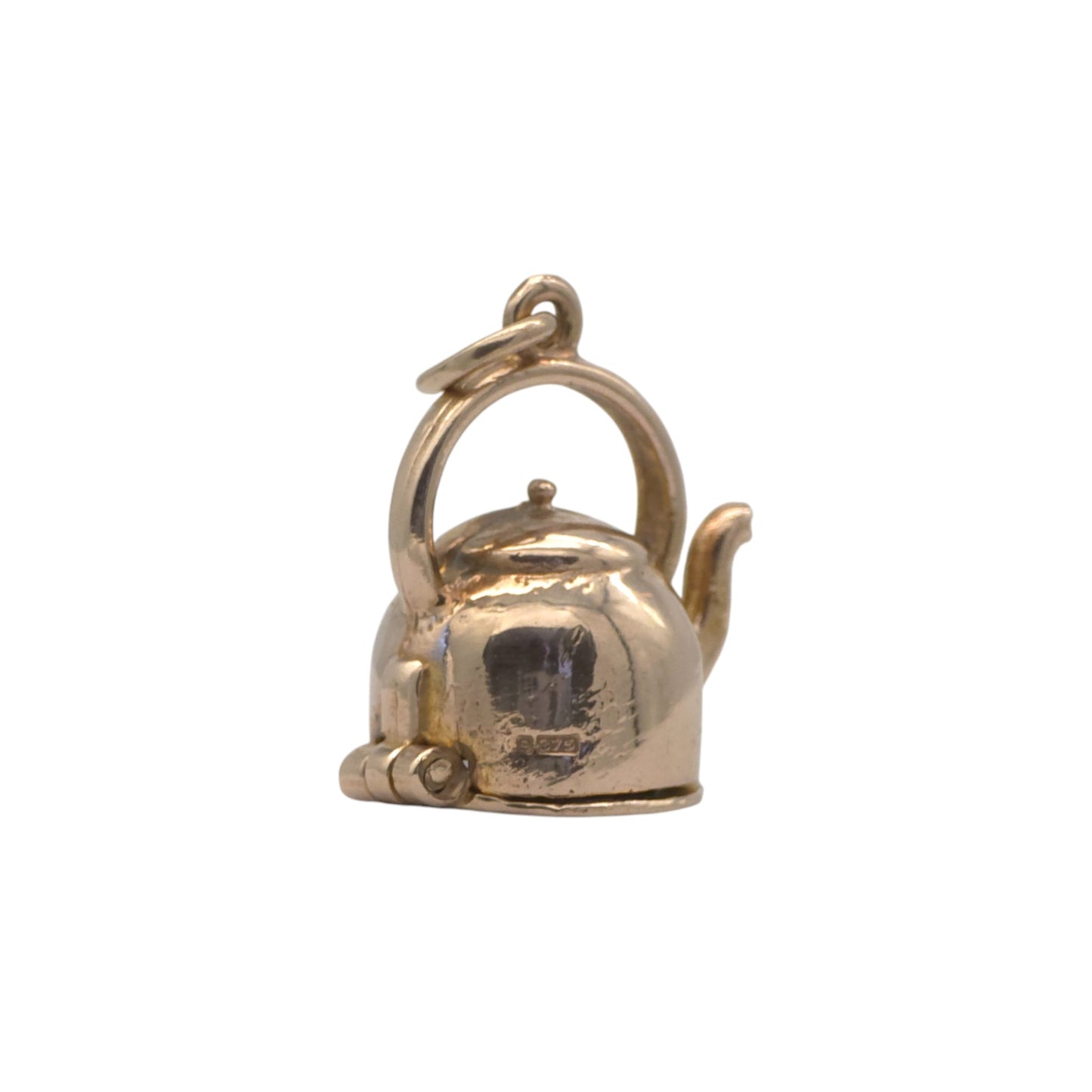 9ct 375 Yellow Gold Man Inside Kettle Opening Charm 1971 L 1.4 cm 3.8 g.
