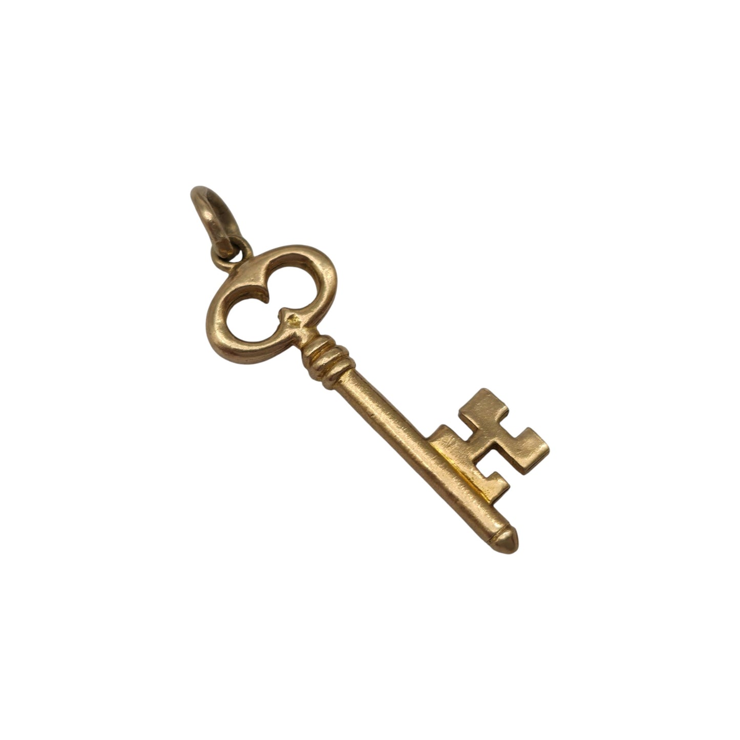 9ct 375 Yellow Gold Key Charm 1950 L 2.2 cm 1.3 g.