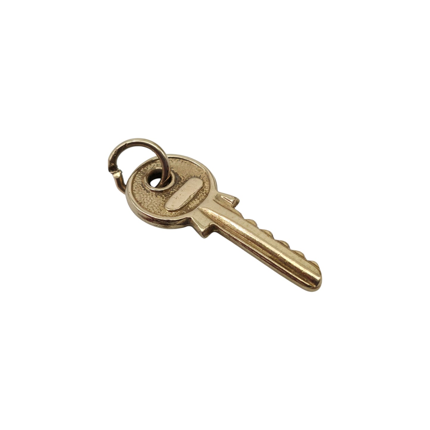 9ct 375 Yellow Gold Key Charm 1967 L 1.9 cm 0.5 g.