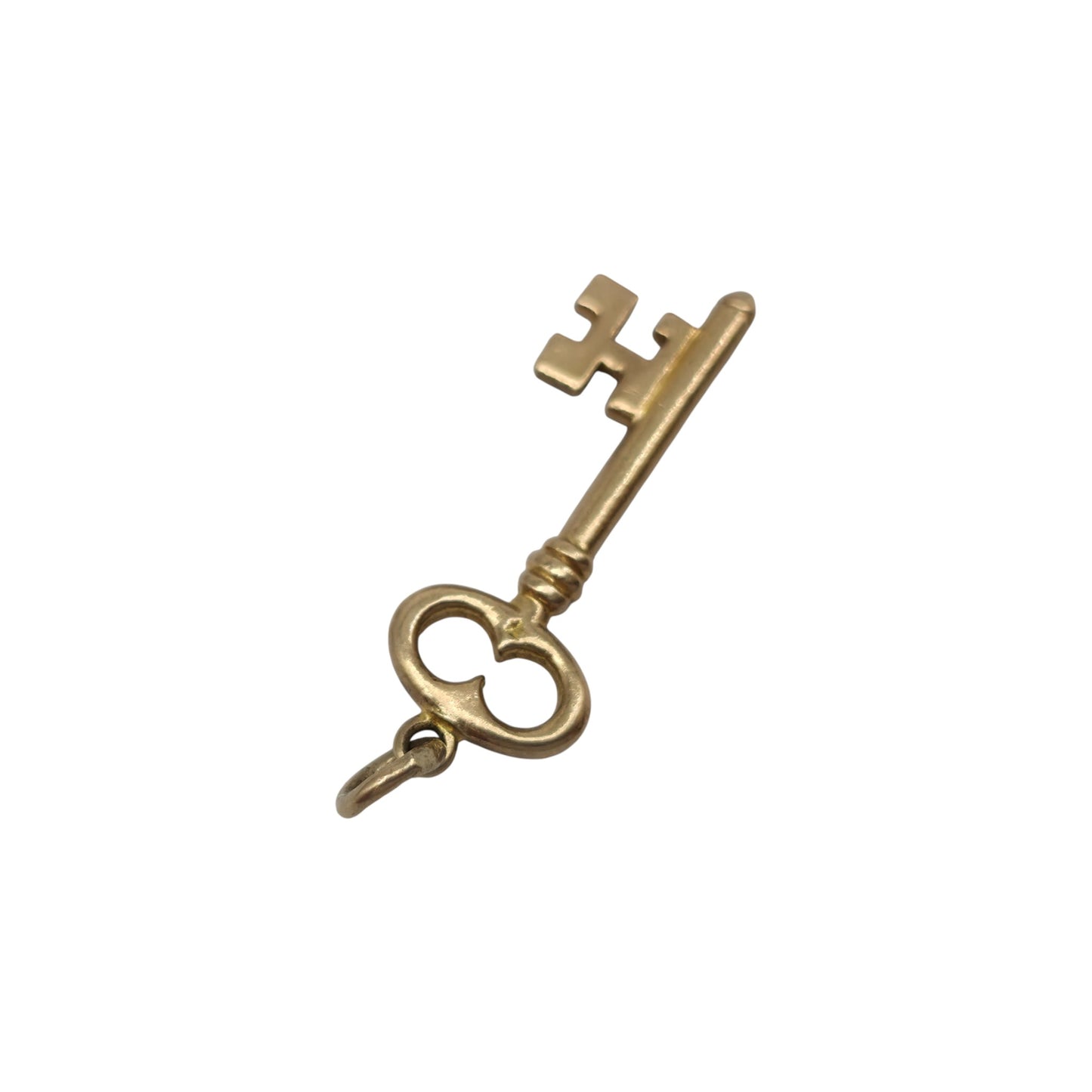 9ct 375 Yellow Gold Key Charm 1950 L 2.2 cm 1.3 g.