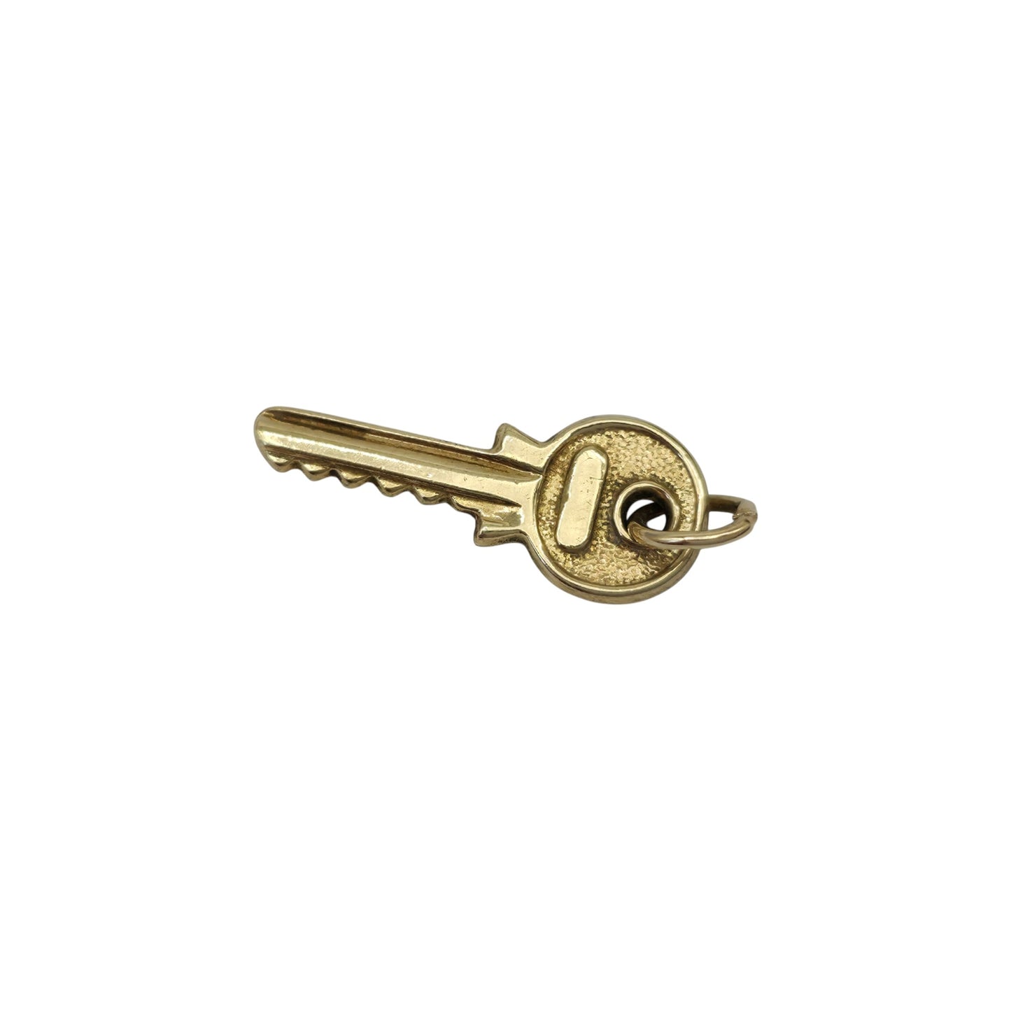 9ct 375 Yellow Gold Key Charm 1967 L 1.9 cm 0.5 g.