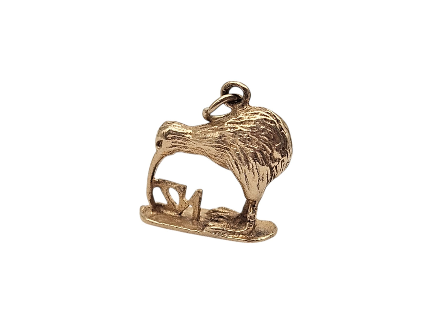9ct Yellow Gold Kiwi Bird Charm L 1.4 cm 2.8 g.