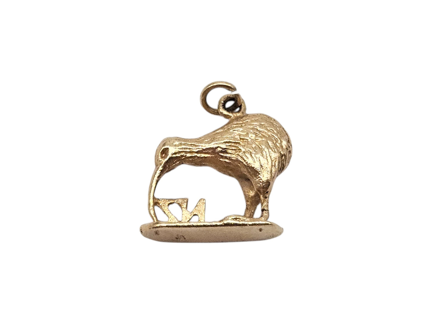 9ct Yellow Gold Kiwi Bird Charm L 1.4 cm 2.8 g.
