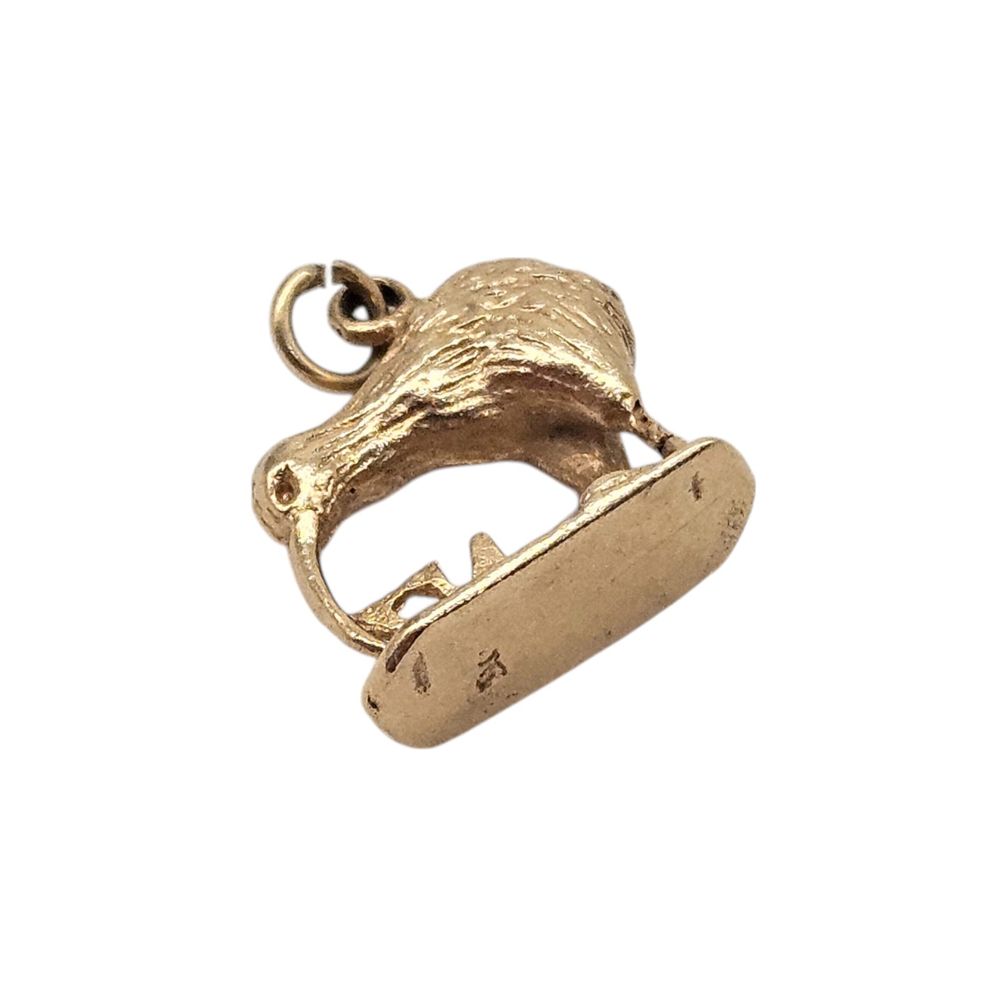 9ct Yellow Gold Kiwi Bird Charm L 1.4 cm 2.8 g.