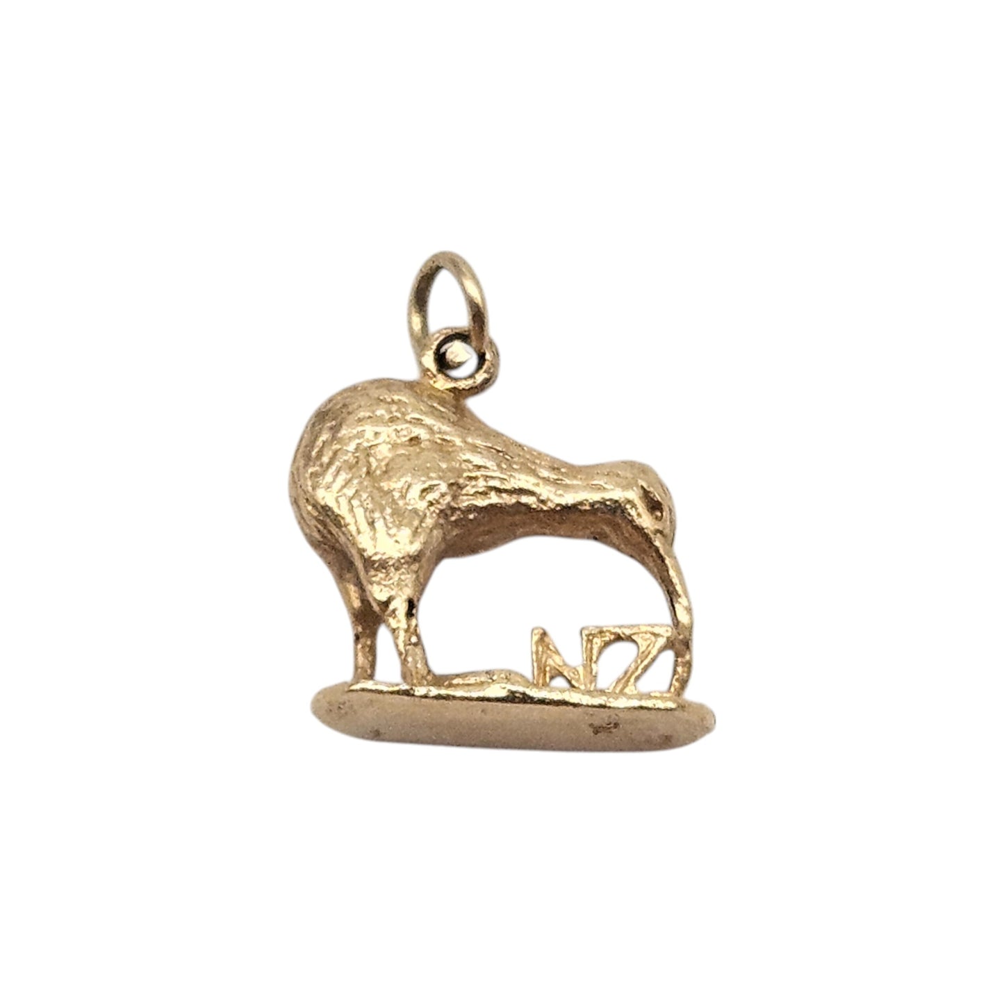 9ct Yellow Gold Kiwi Bird Charm L 1.4 cm 2.8 g.
