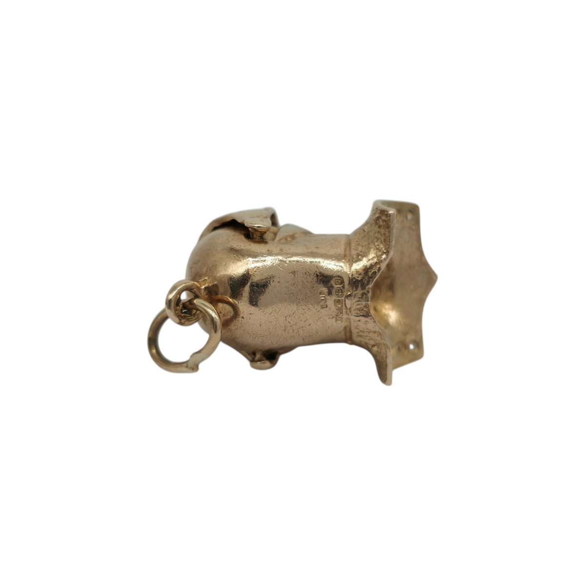 9ct 375 Yellow Gold Knight's Helmet Opening Charm 1965 L 1.9 cm 4.9 g.