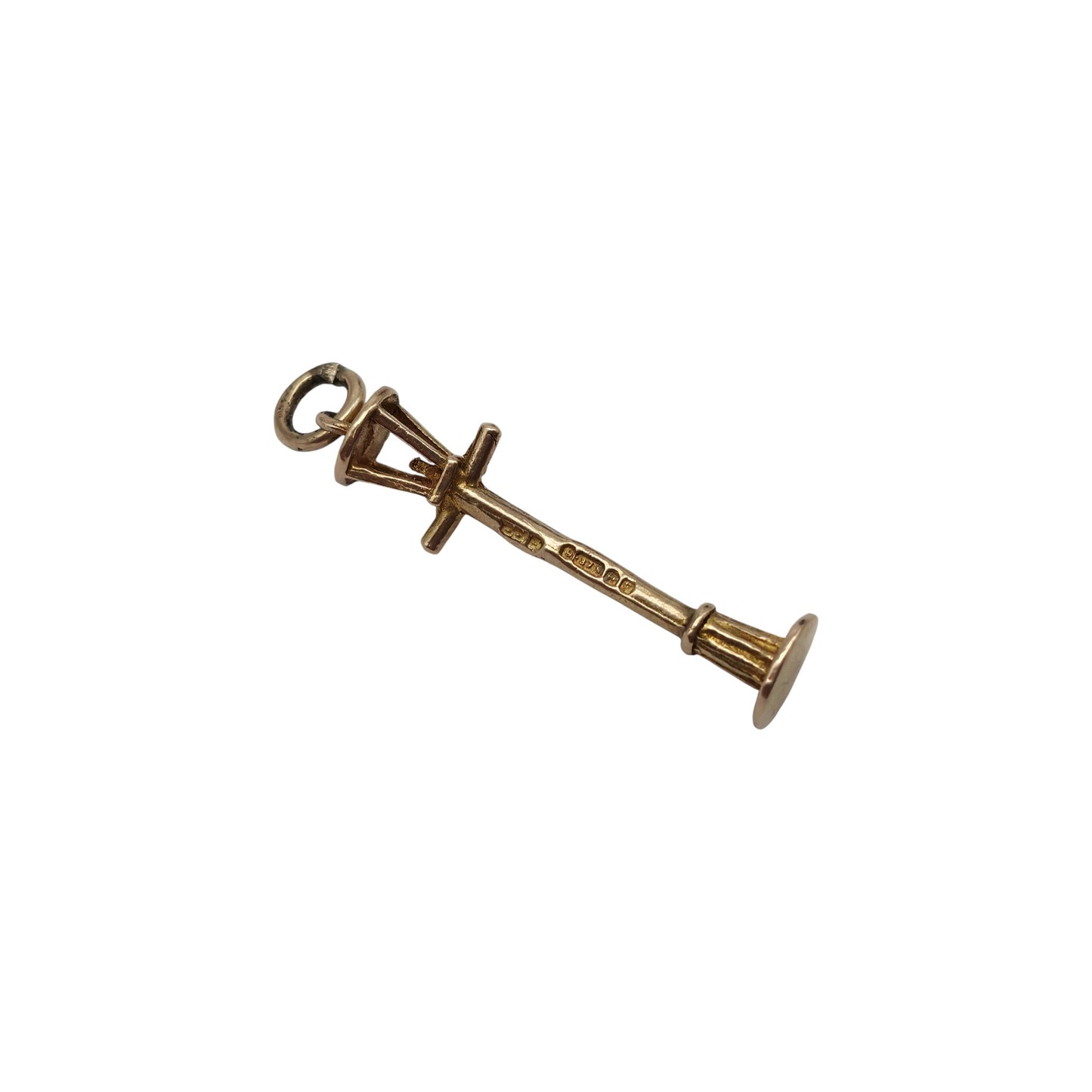 9ct 375 Yellow Gold Lamppost Charm c.1960 L 2.3 cm 1.1 g.