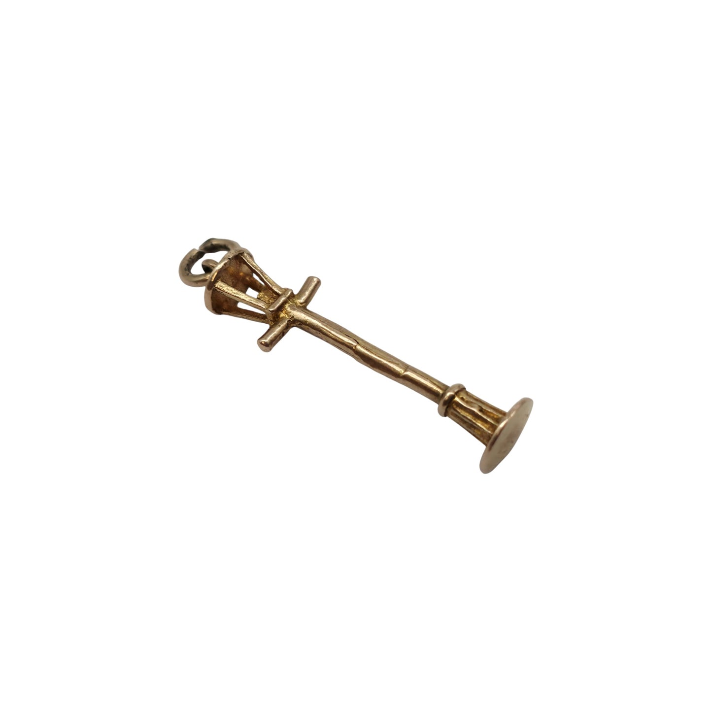 9ct 375 Yellow Gold Lamppost Charm c.1960 L 2.3 cm 1.1 g.