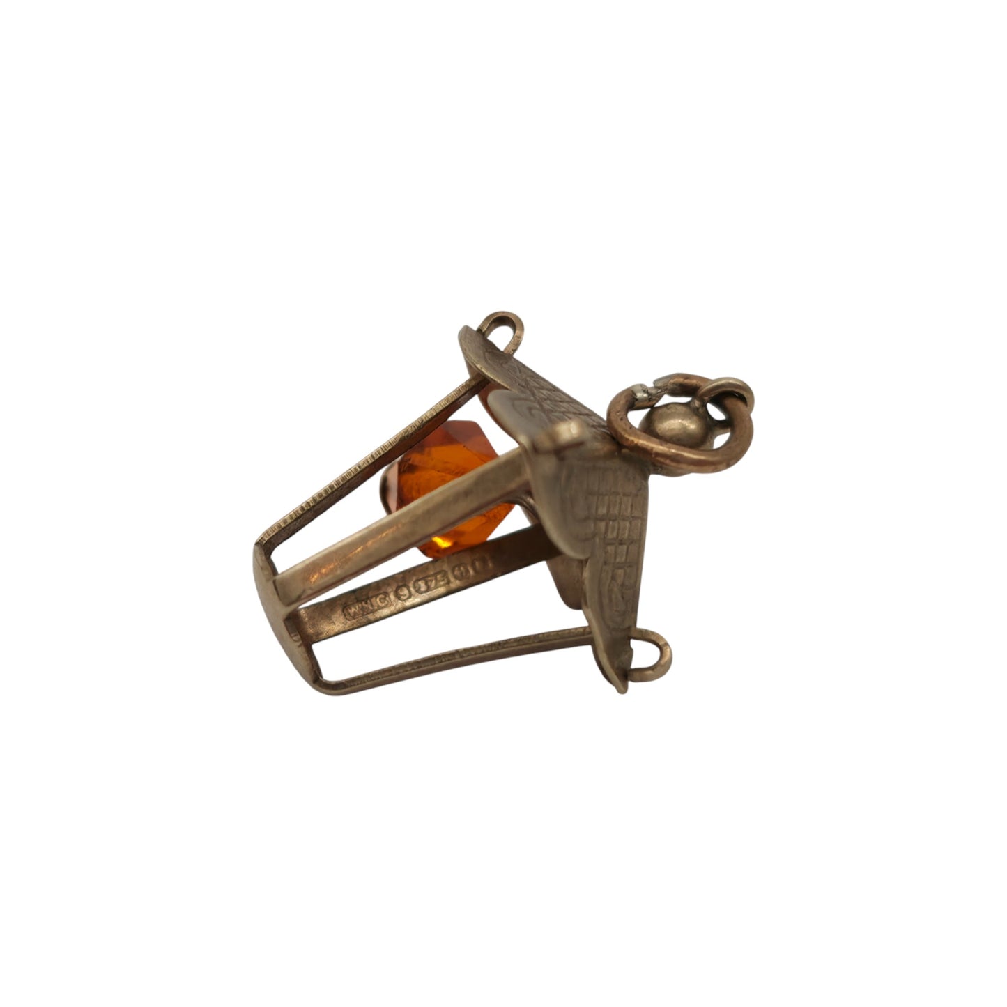 9ct 375 Yellow Gold Lantern Charm 1971 L 1.5 cm 1.1 g.