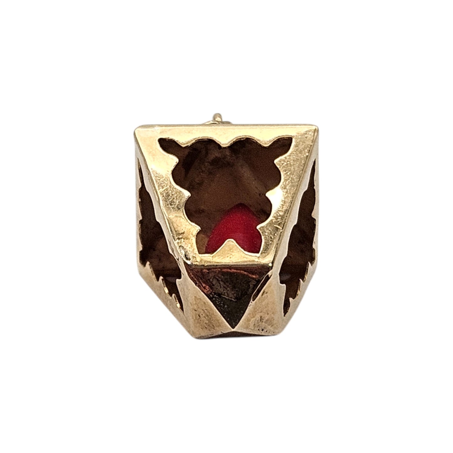 9ct 375 Yellow Gold Lantern Charm 1966 L 1.9 cm 1.6 g.