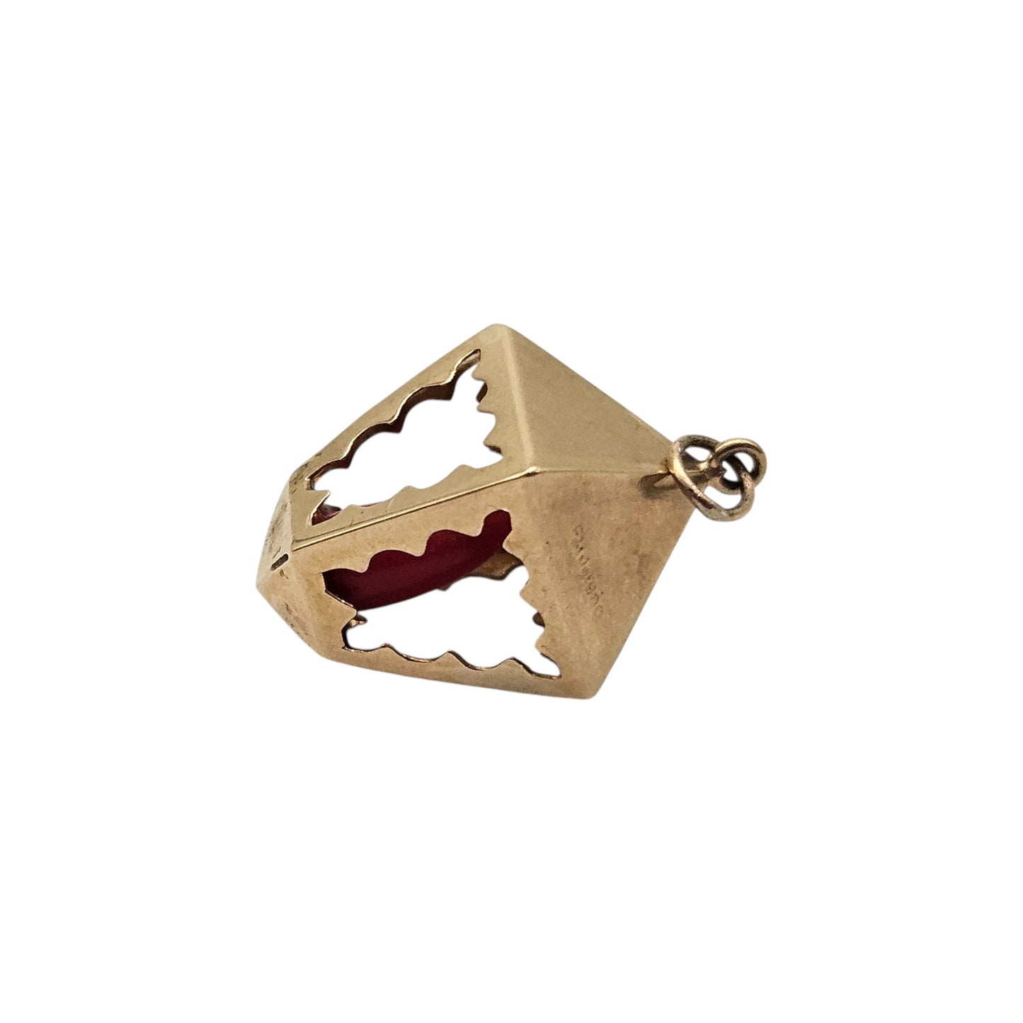 9ct 375 Yellow Gold Lantern Charm 1966 L 1.9 cm 1.6 g.