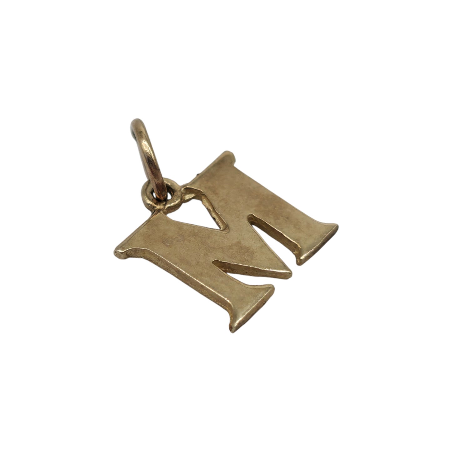 9ct Yellow Gold Initial "M" Letter Charm L 8 mm 0.6 g.