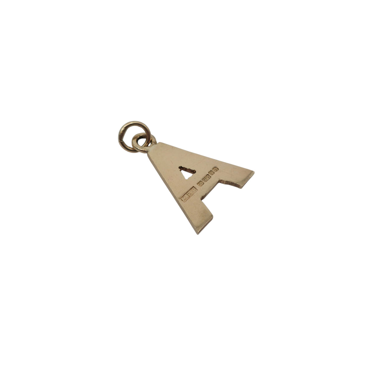 9ct 375 Yellow Gold Letter "A" Initial Charm 1975 L 1.5 cm 1.5 g.