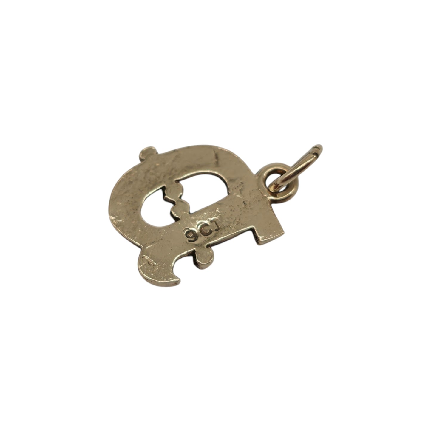 9ct Yellow Gold Initial "D" Letter Charm L 1.0 cm 0.7 g.