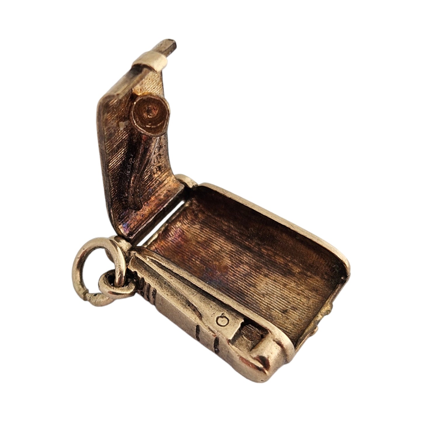 9ct Yellow Gold Lighter with a Pipe Opening Charm 1.6 cm 3.8 g