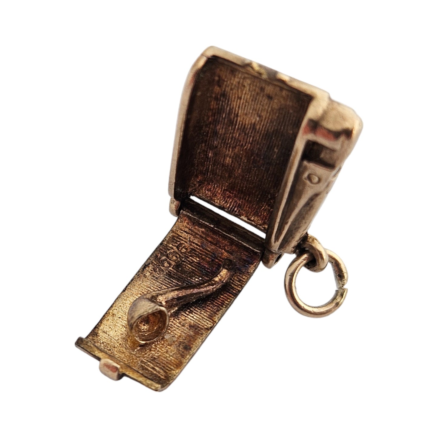 9ct Yellow Gold Lighter with a Pipe Opening Charm 1.6 cm 3.8 g