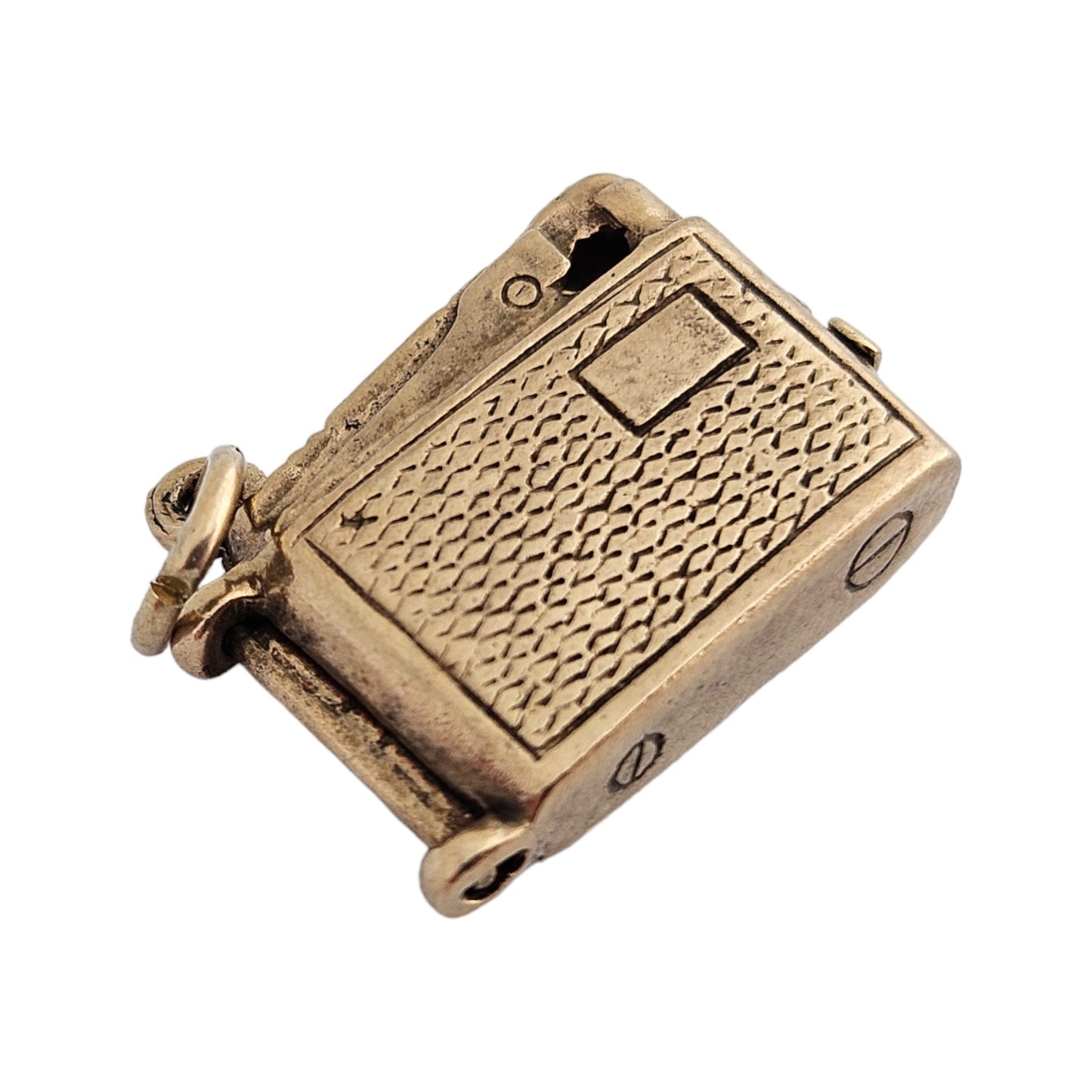 9ct Yellow Gold Lighter with a Pipe Opening Charm 1.6 cm 3.8 g