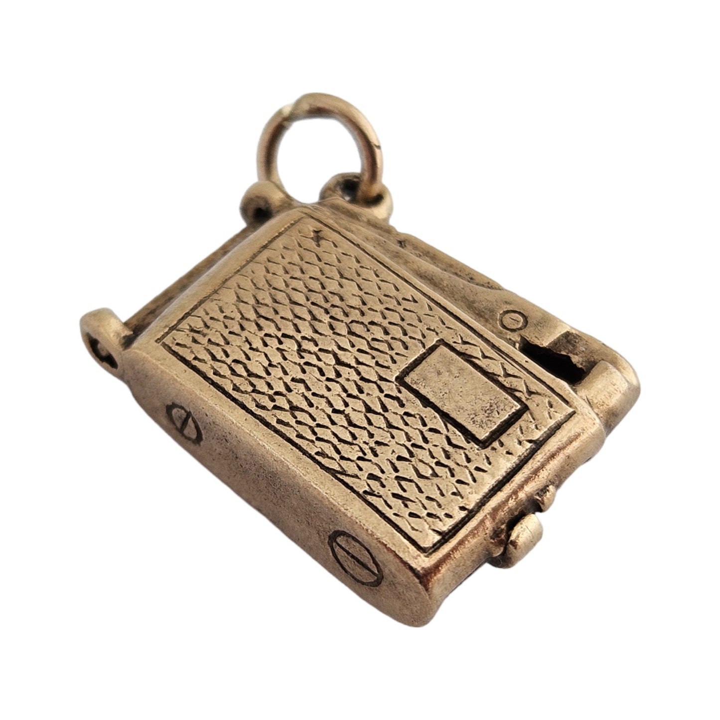 9ct Yellow Gold Lighter with a Pipe Opening Charm 1.6 cm 3.8 g