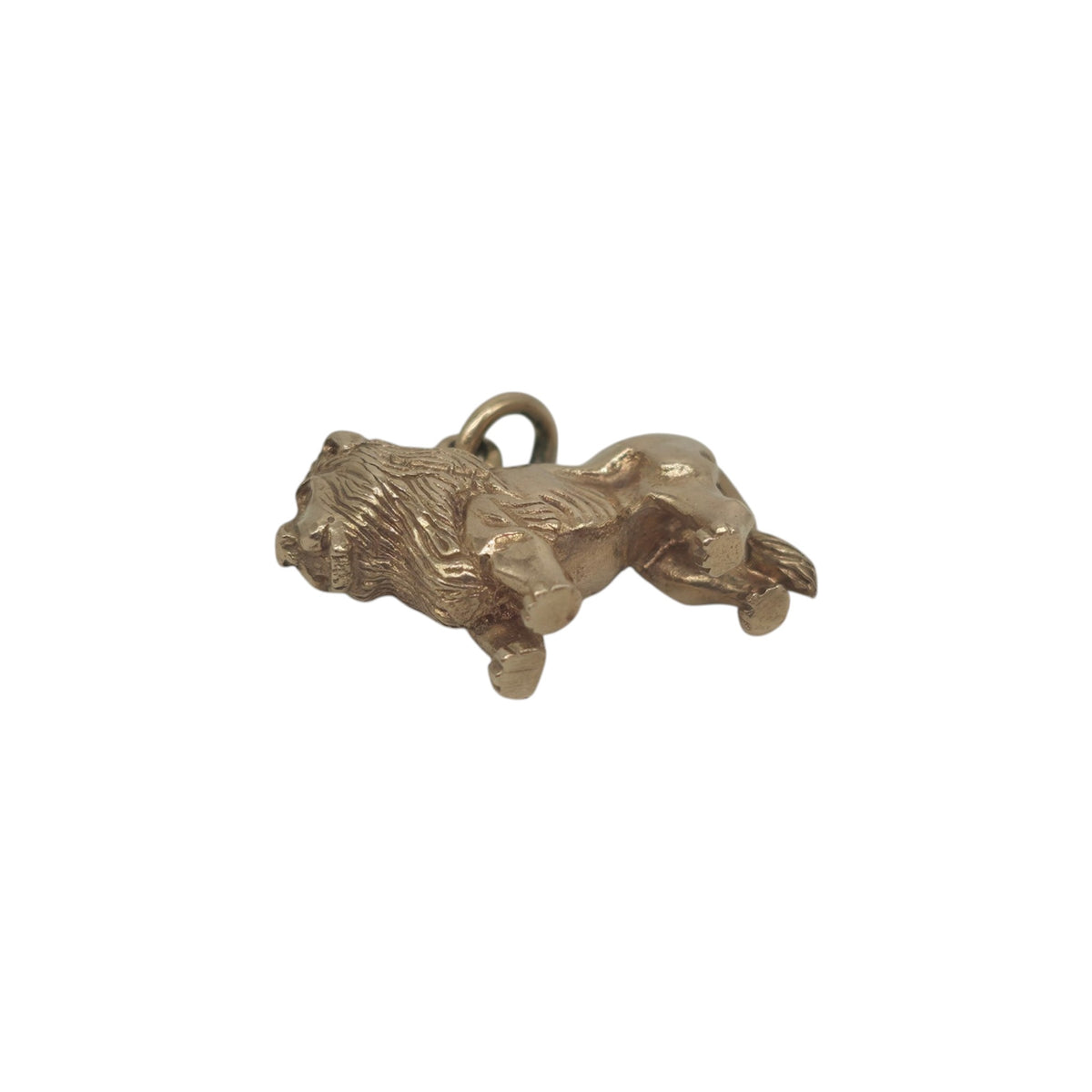 Heavy Cast 9ct 375 Yellow Gold Lion Charm 1964 L 1.8 cm 4.9 g.