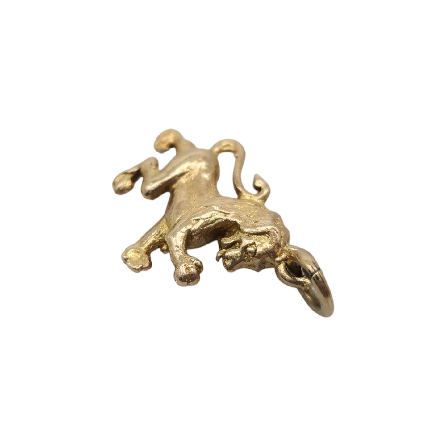 9ct 375 Yellow Gold Rampant Lion Charm 1955 L 1.5 cm 1.7 g.