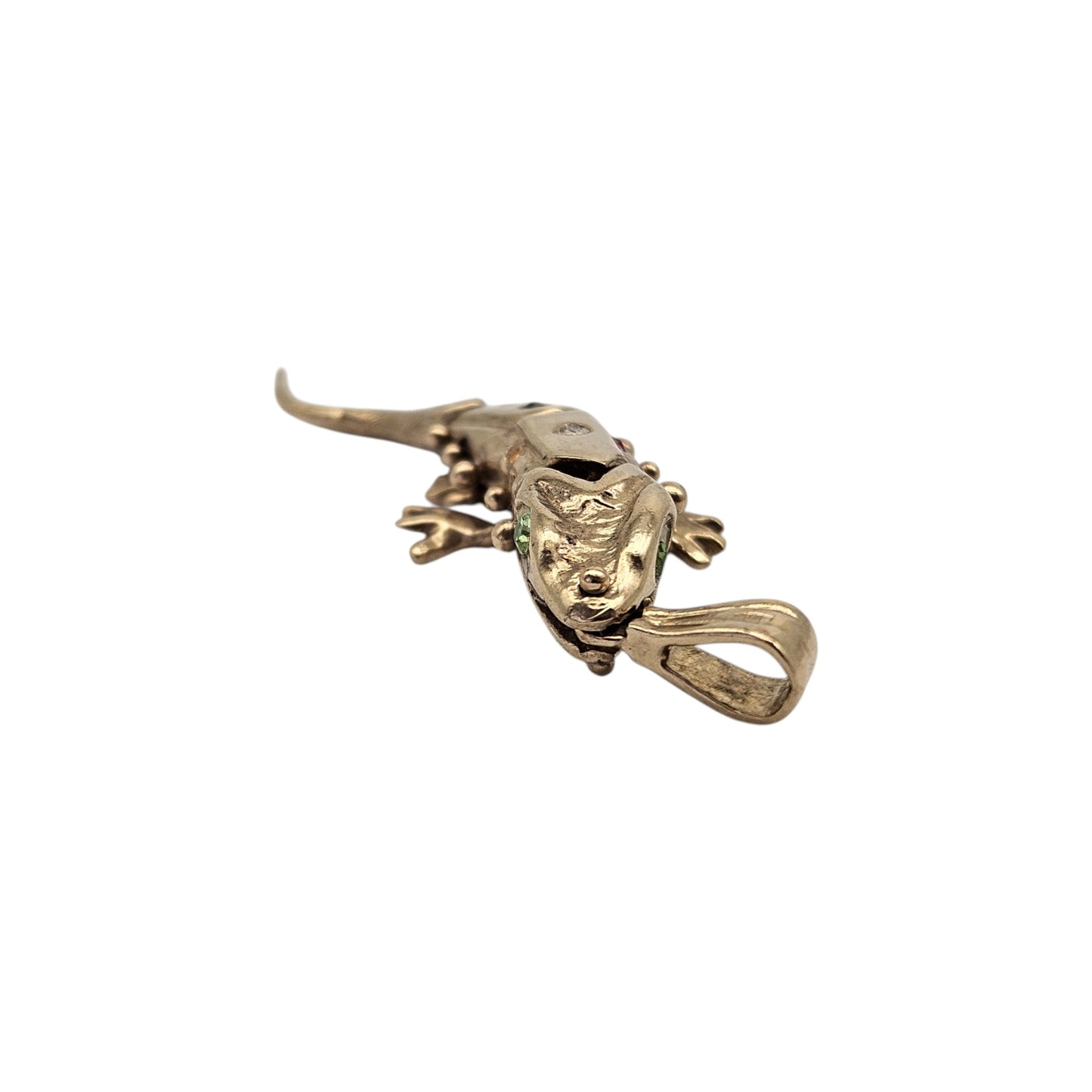 9ct 375 Yellow Gold Articulated Lizard Pendant L 4.4 cm 6.6 g.