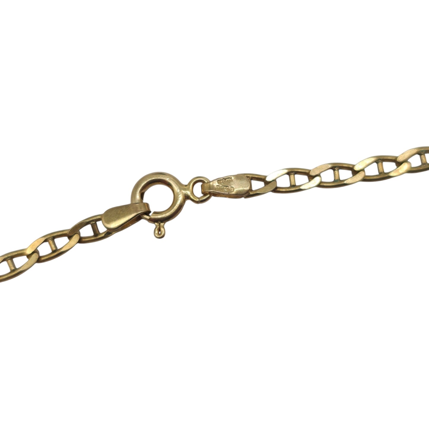 9ct 375 Yellow Gold Mariner Anchor Chain 1984 L 60.6 cm 8.8 g.