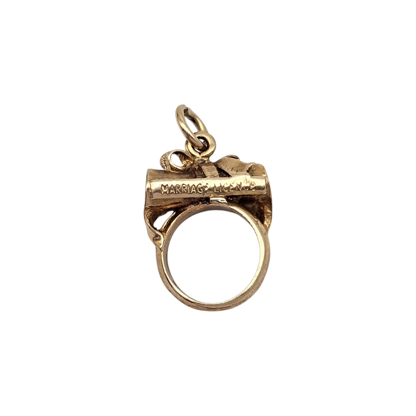 9ct 375 Yellow Gold Marriage Licence Stanhope Charm 1963 L 1.7 cm 3.4 g.