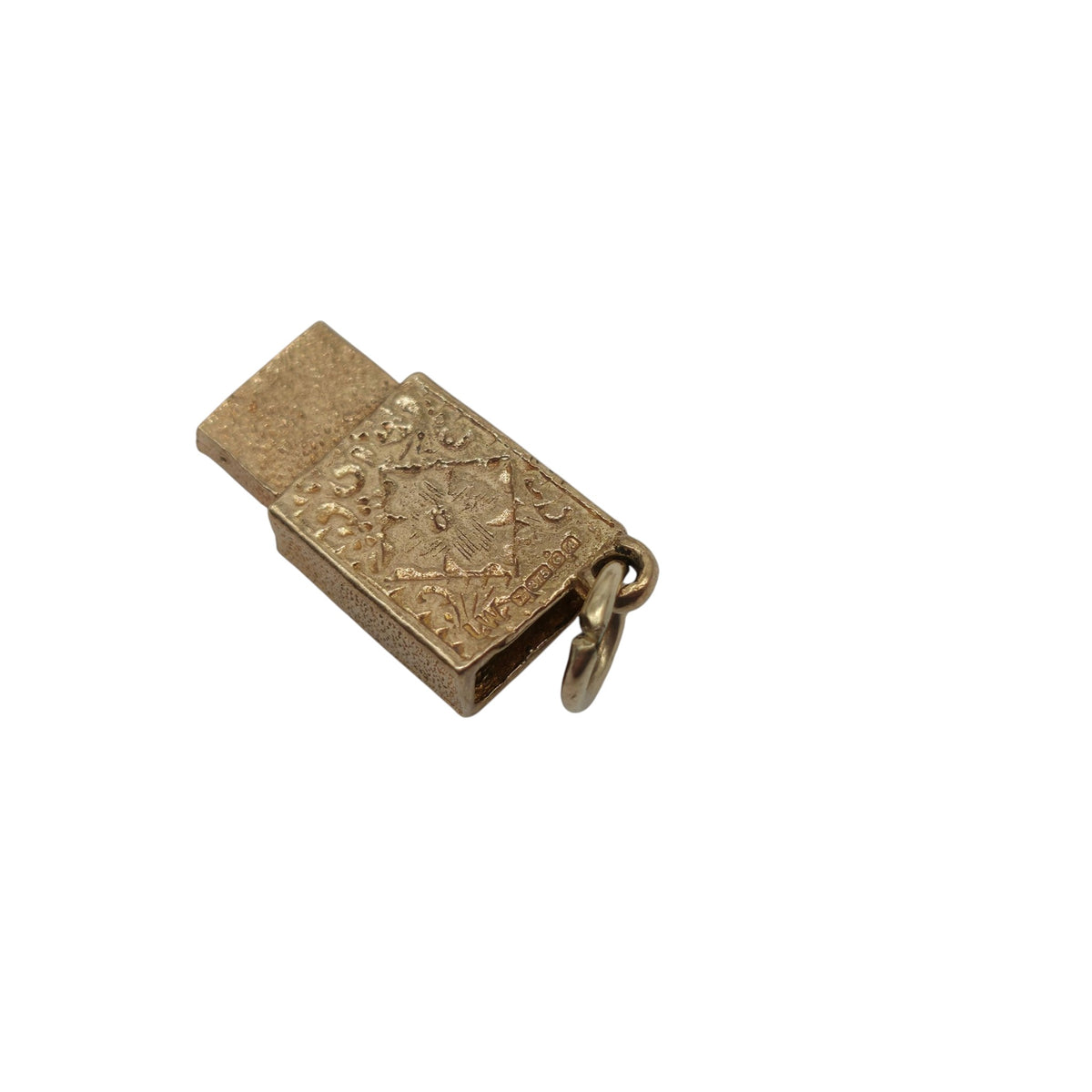 9ct 375 Yellow Gold "England's Glory" Matchbox Charm 1975 L 1.6 cm 3.1 g.