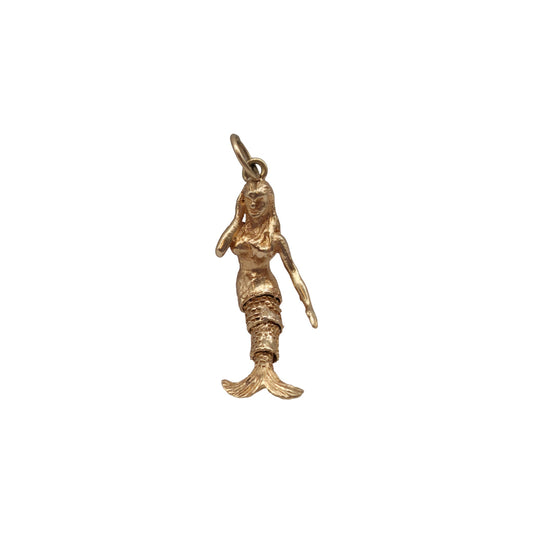 9ct 375 Yellow Gold Articulated Mermaid Charm c.1970 L 2.7 cm 4.0 g.